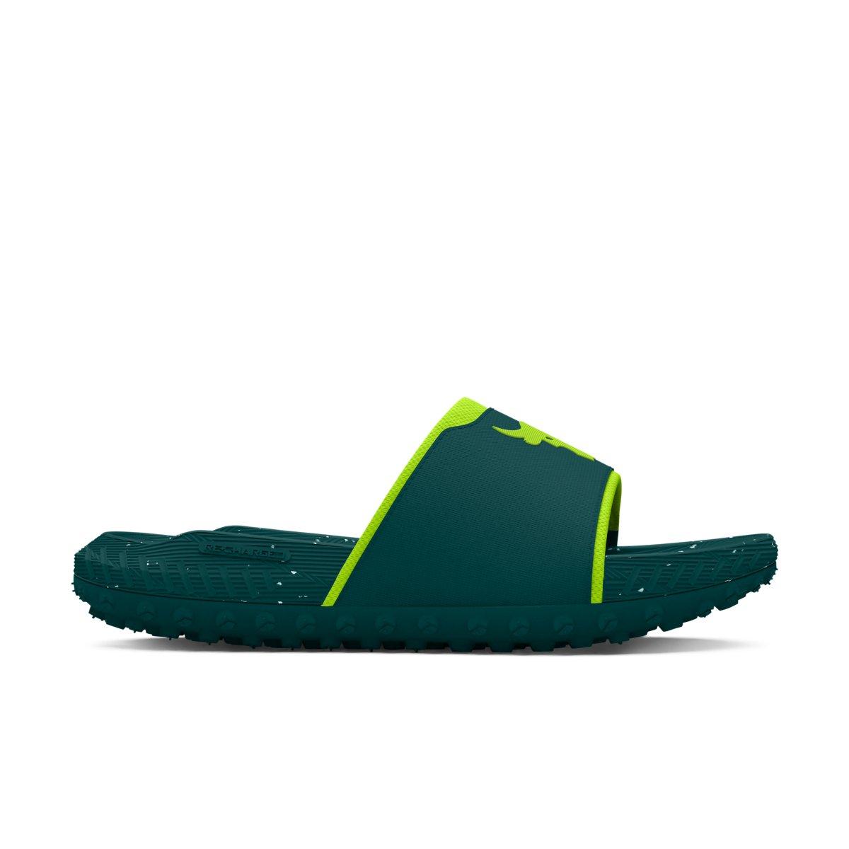 Under Armour Project Rock 3 "Hydro Teal/Hydro Teal/High Vis Yellow" Unisex Slide - TEAL/TEAL/YELLOW Thumbnail View 1