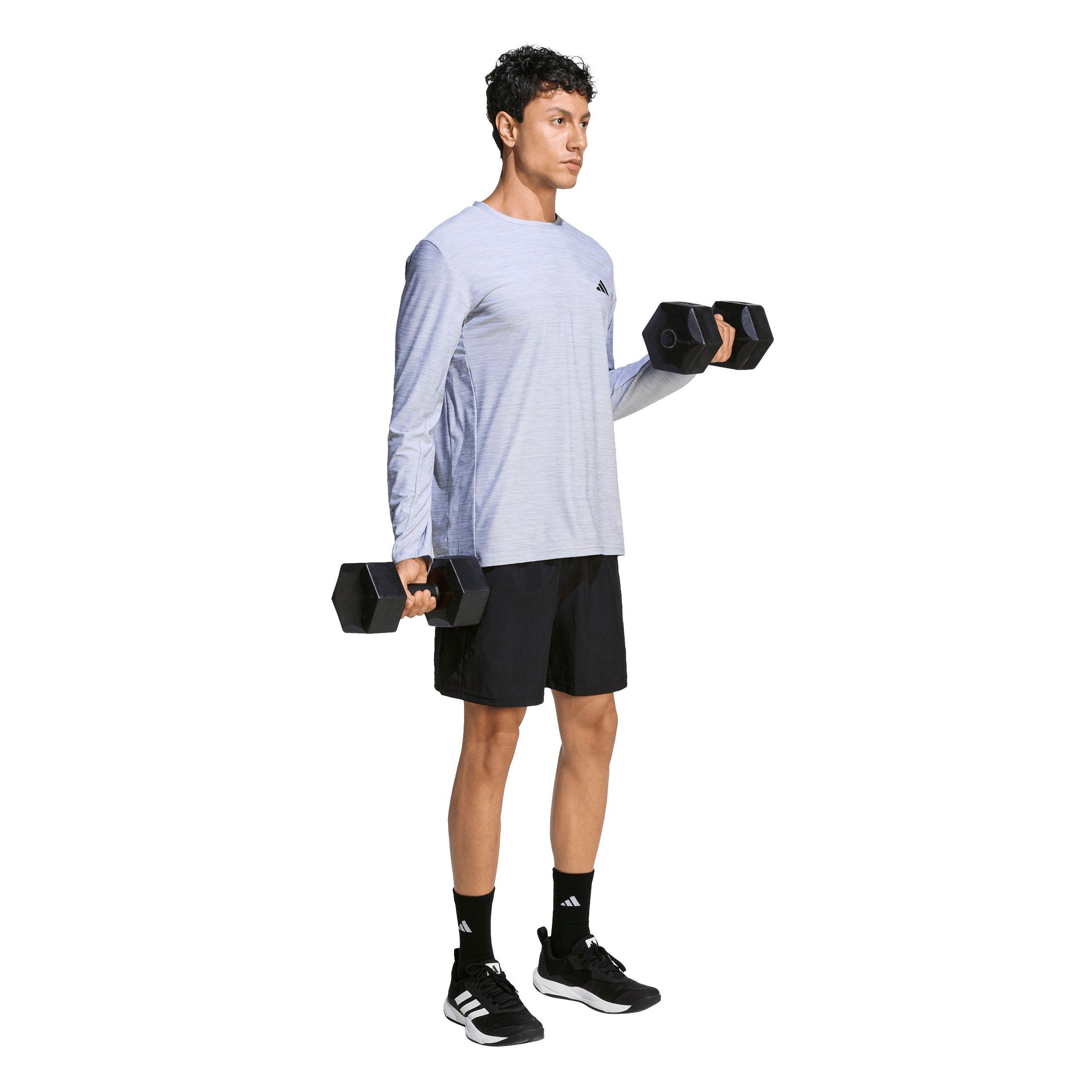 adidas Men's Workout Essentials Flex Long-Sleeve T-Shirt - White - WHITE Thumbnail View 5