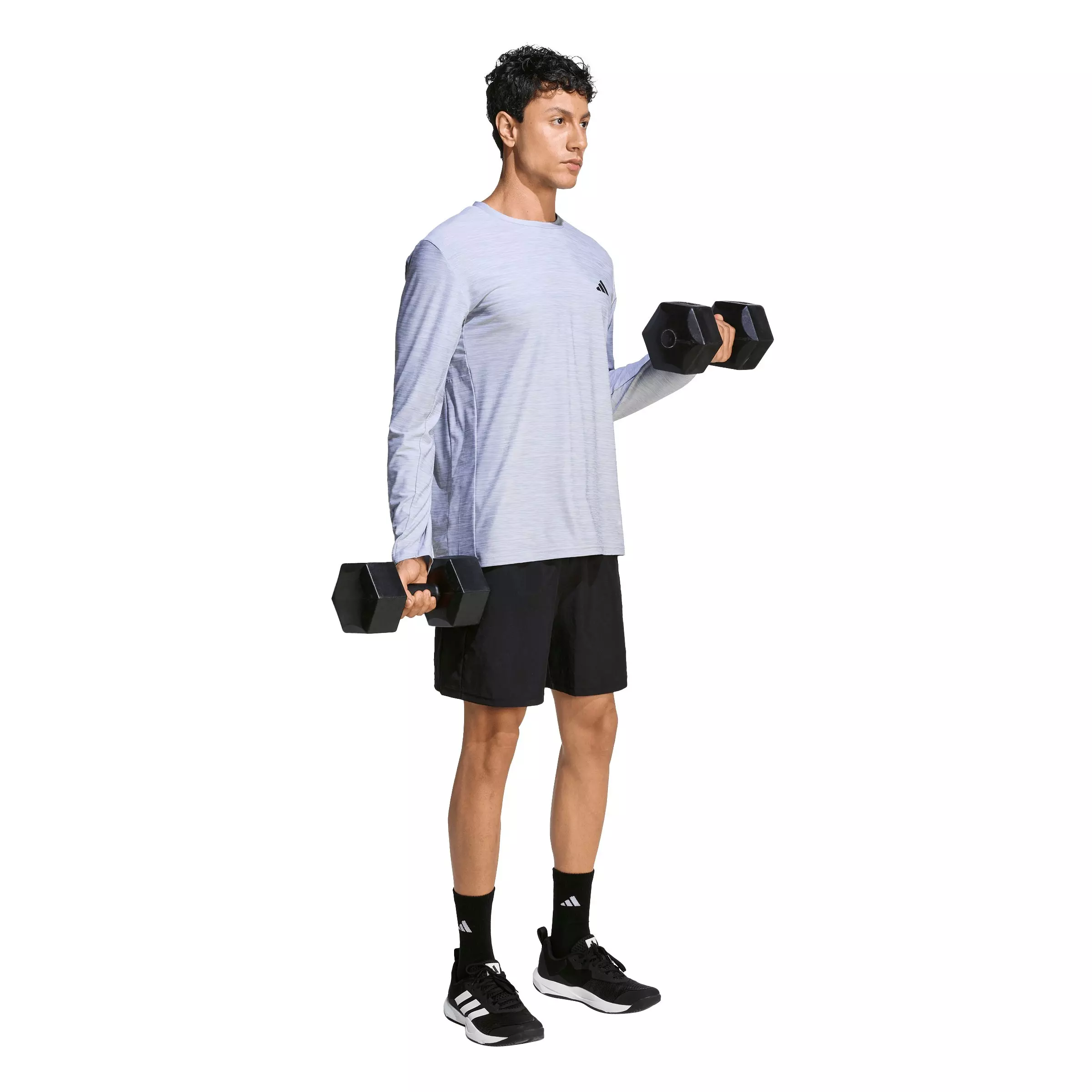adidas Men's Workout Essentials Flex Long-Sleeve T-Shirt - White - WHITE