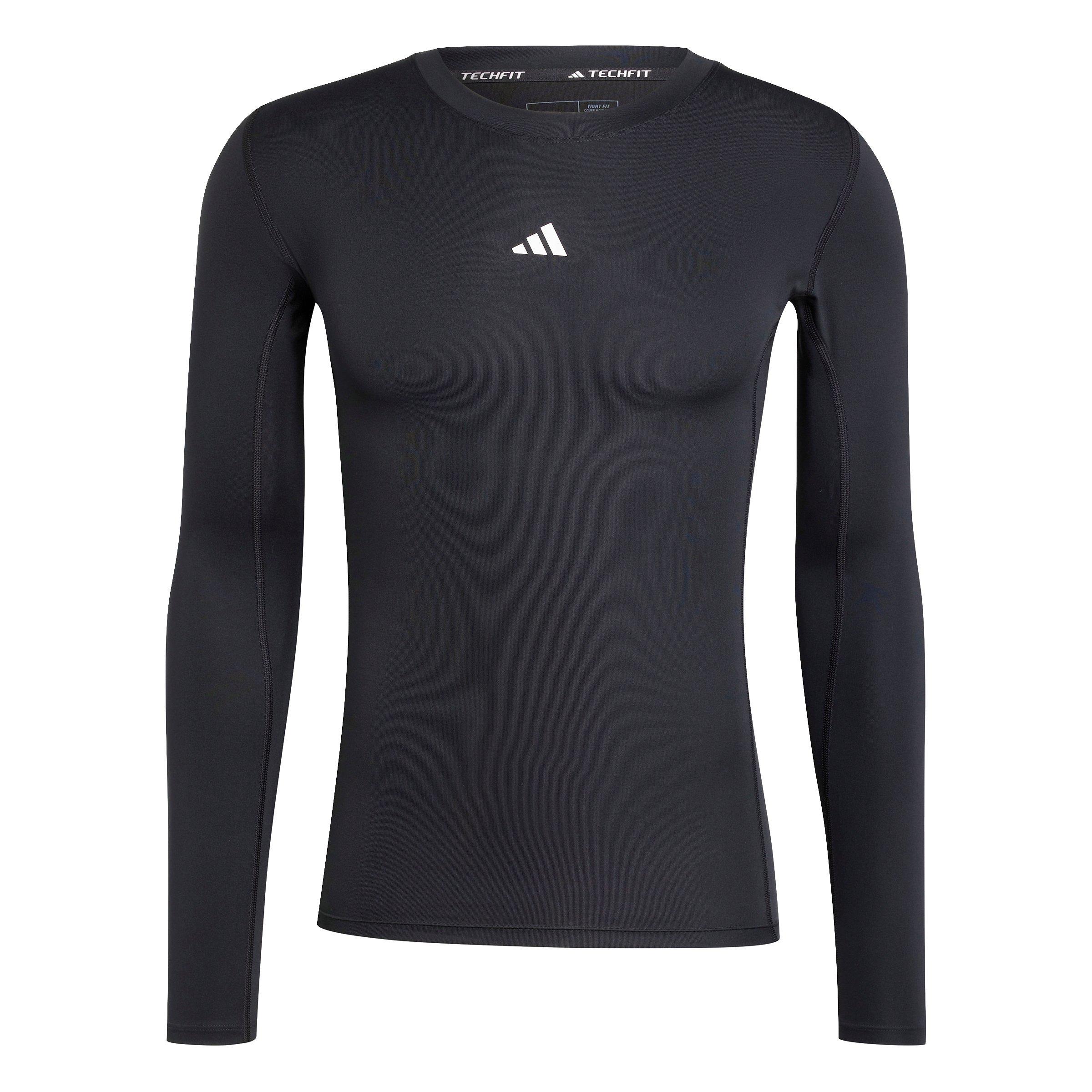 adidas Men's HIIT TECHFIT Compression Training Long Sleeve Tee - Black - BLACK Thumbnail View 6