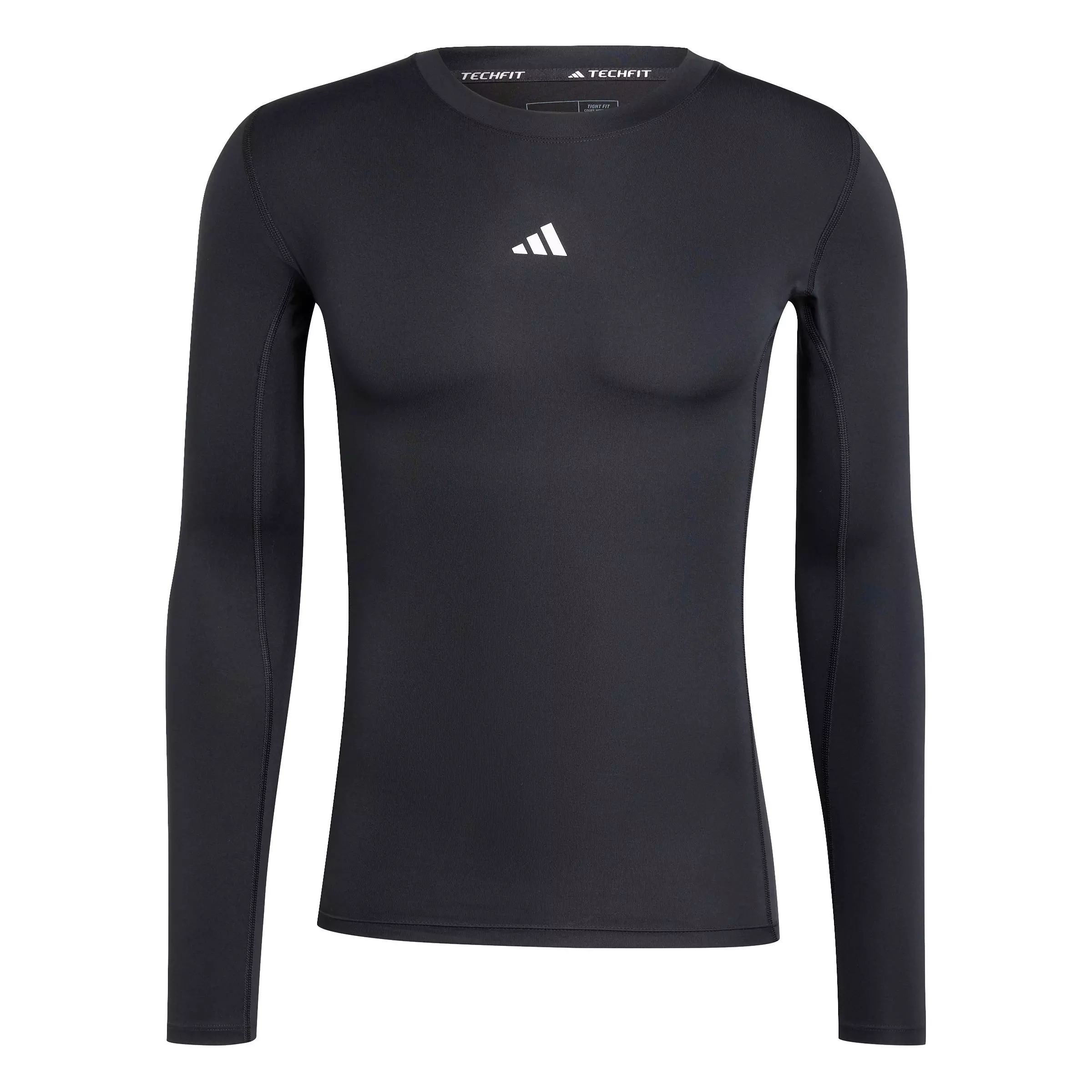 adidas Men's HIIT TECHFIT Compression Training Long Sleeve Tee -Black - BLACK