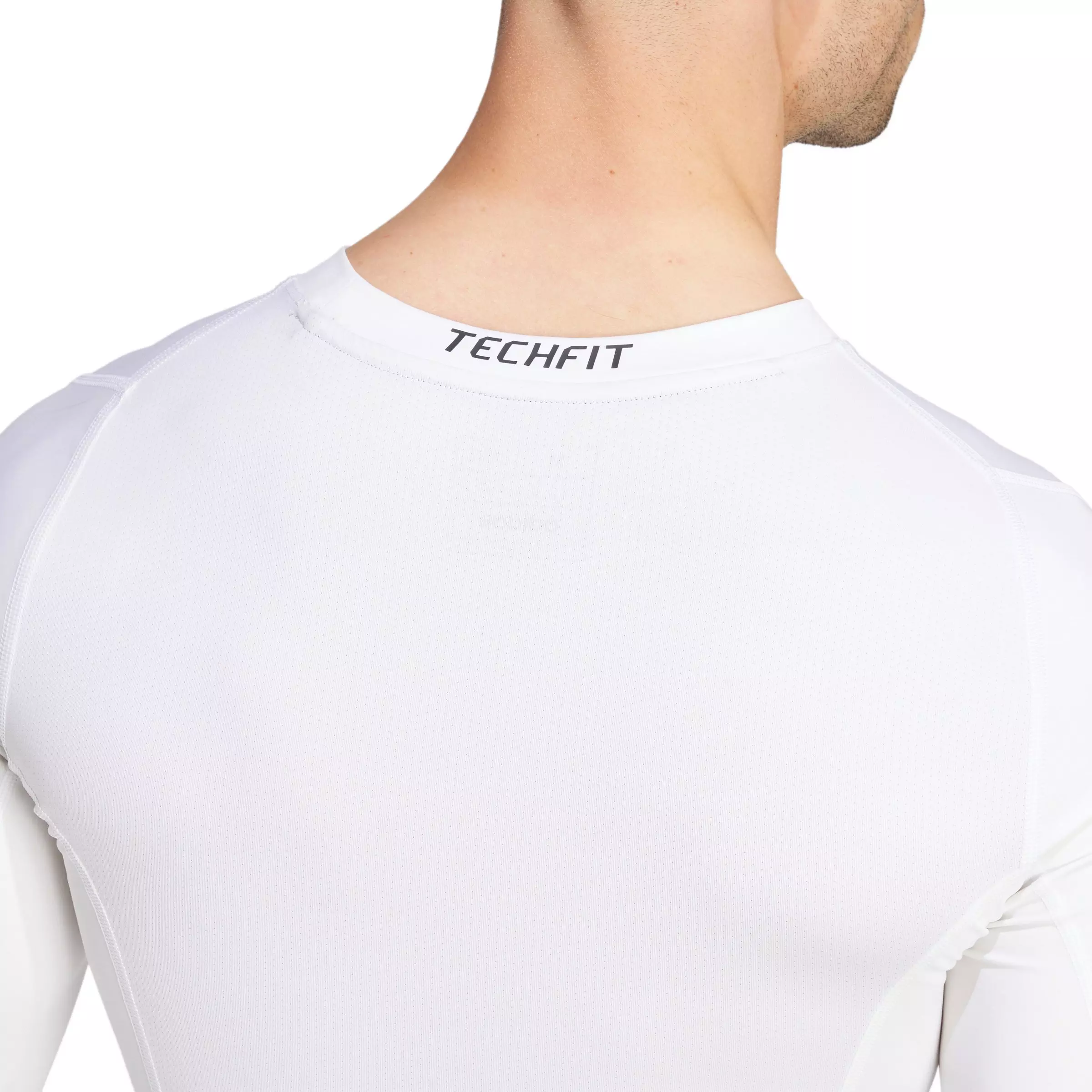 adidas Men's HIIT TECHFIT Compression Training Long Sleeve Tee - White - WHITE