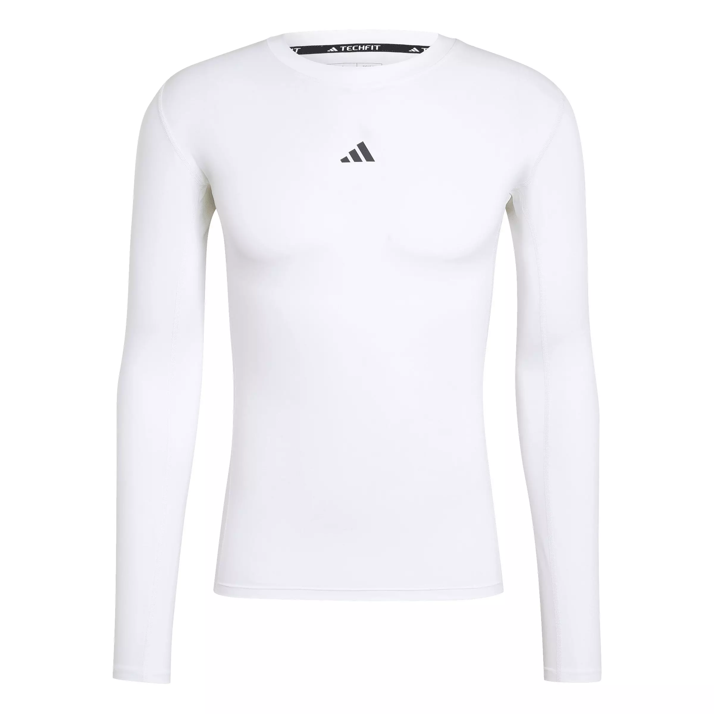 adidas Men's HIIT TECHFIT Compression Training Long Sleeve Tee - White - WHITE
