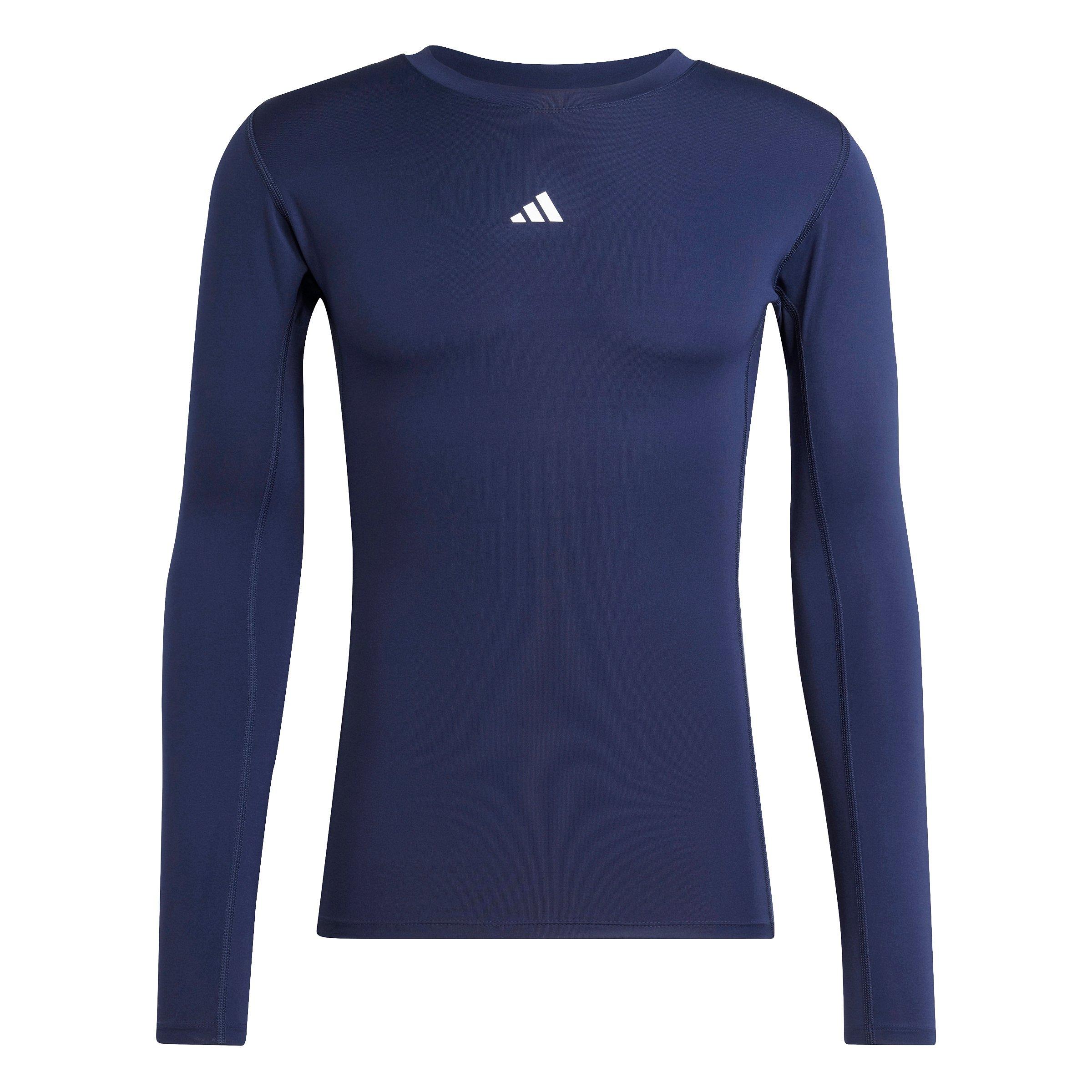 adidas Men's HIIT TECHFIT Compression Training Long Sleeve Tee - Dark Blue - DK BLUE Thumbnail View 6