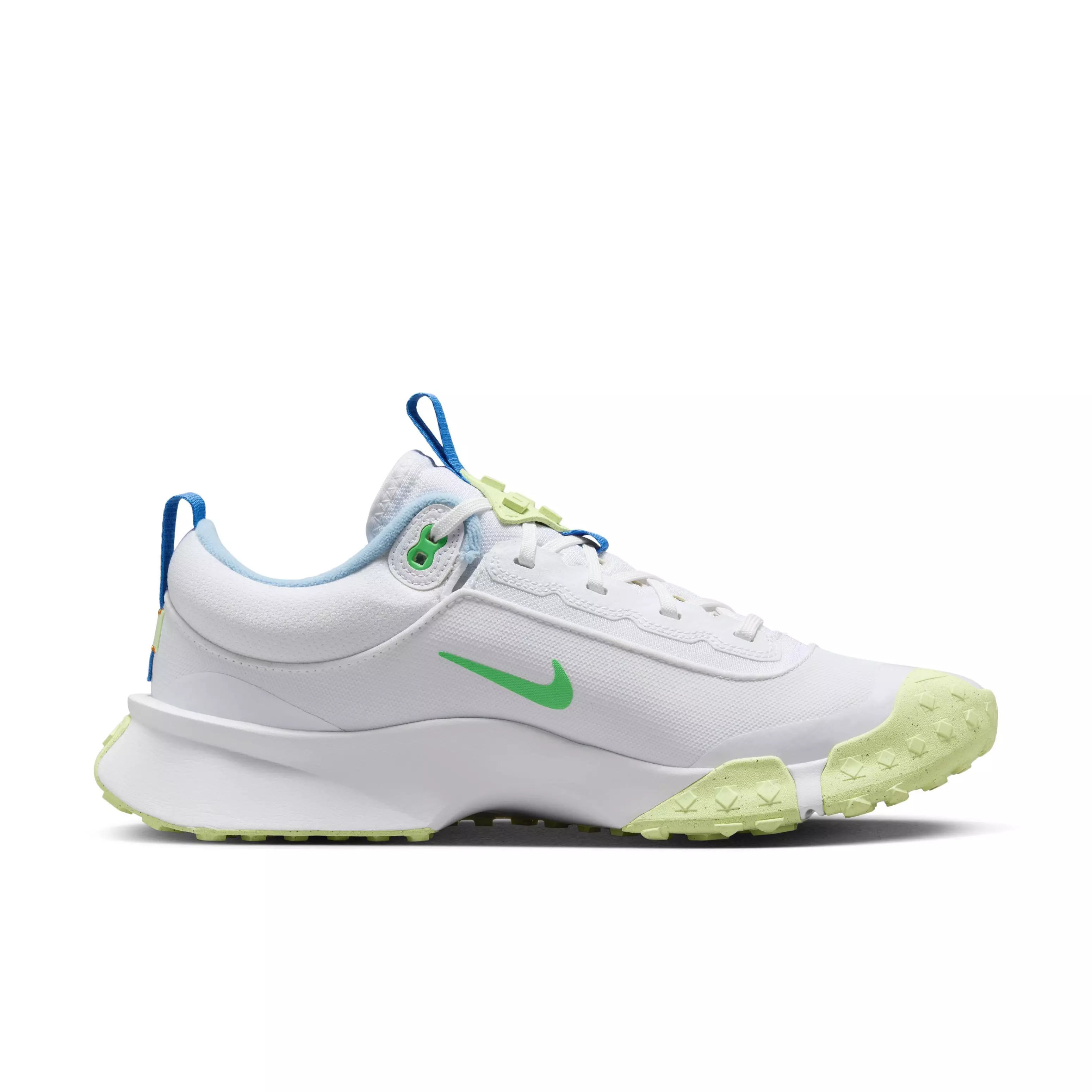 Nike Air Diamond Varsity Turf "White/Lime/Light Blue" Men's Baseball Shoe - WHITE/LIME/LT BLUE