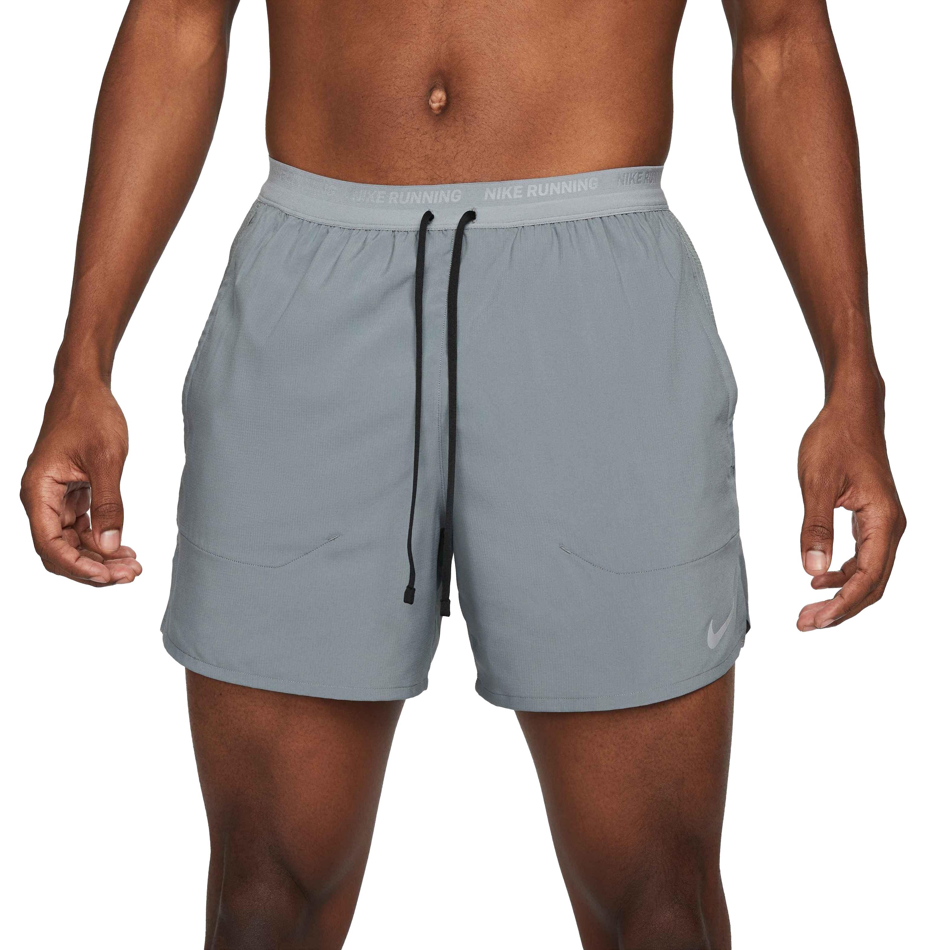 Nike Men's Dri-FIT Stride 5" Brief-Lined Running Shorts - GREY Thumbnail View 1