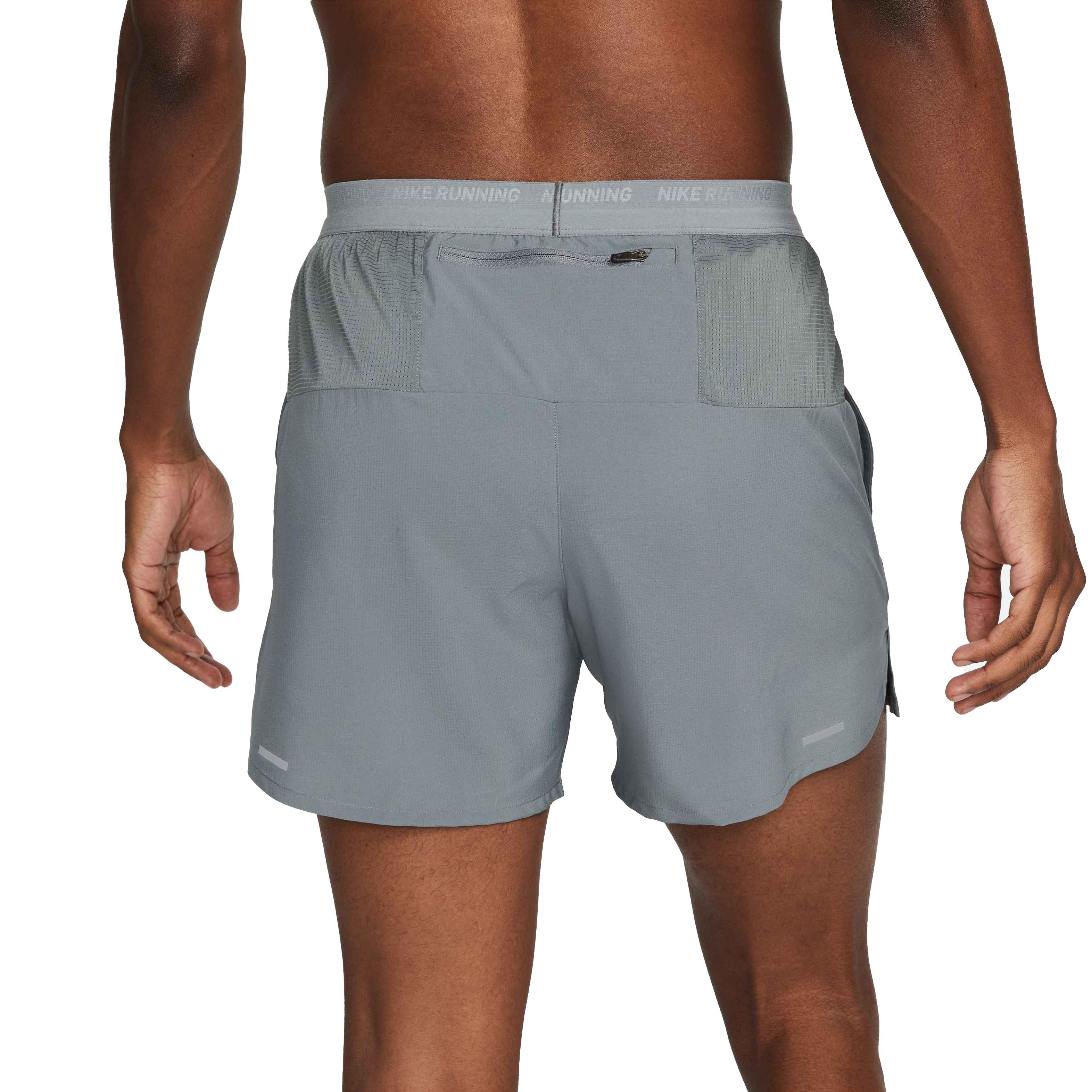 Nike Men's Dri-FIT Stride 5" Brief-Lined Running Shorts - GREY Thumbnail View 2