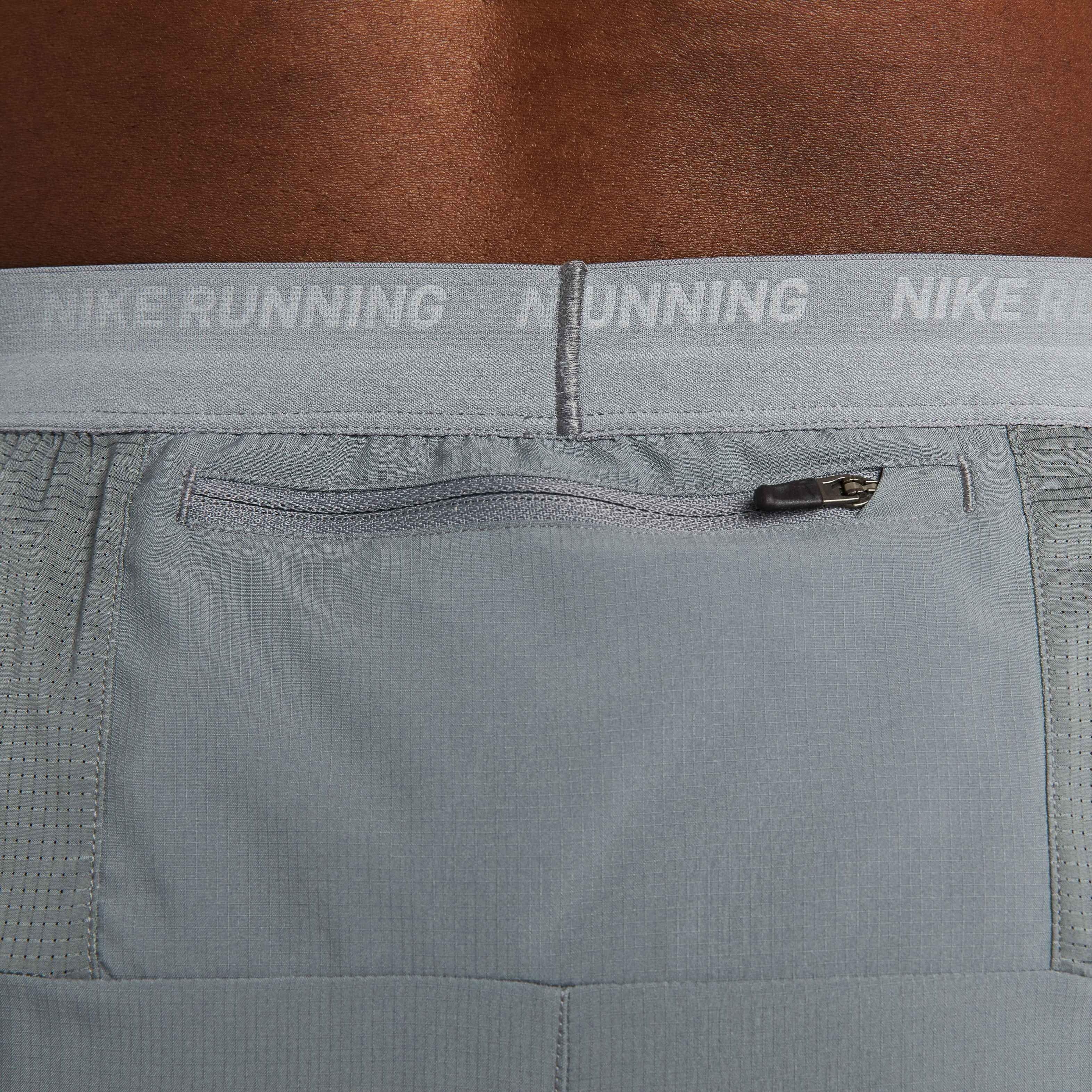 Nike Men's Dri-FIT Stride 5" Brief-Lined Running Shorts - GREY Thumbnail View 5