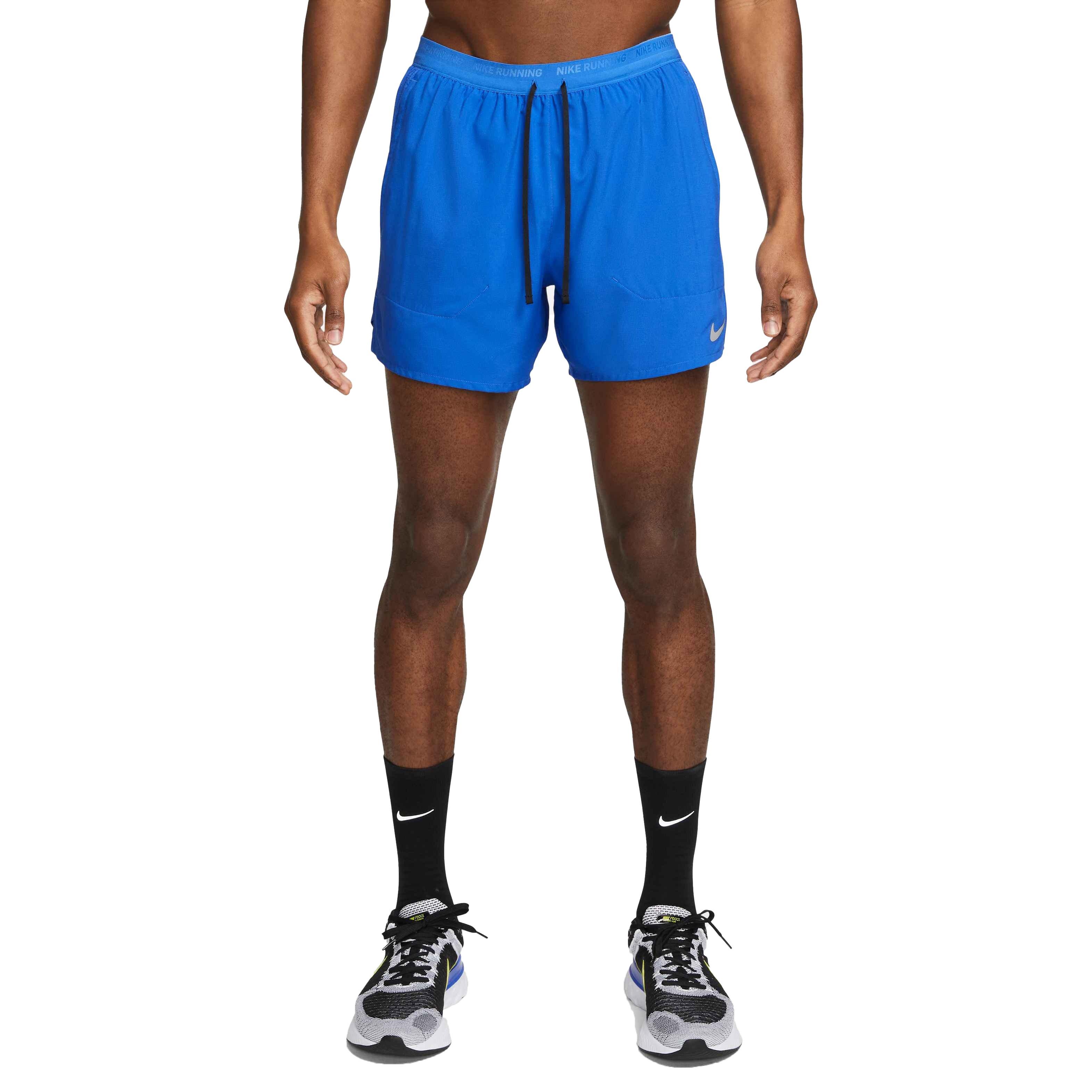 Nike Men's Dri-FIT Stride 5" Brief-Lined Running Shorts - BLUE Thumbnail View 3