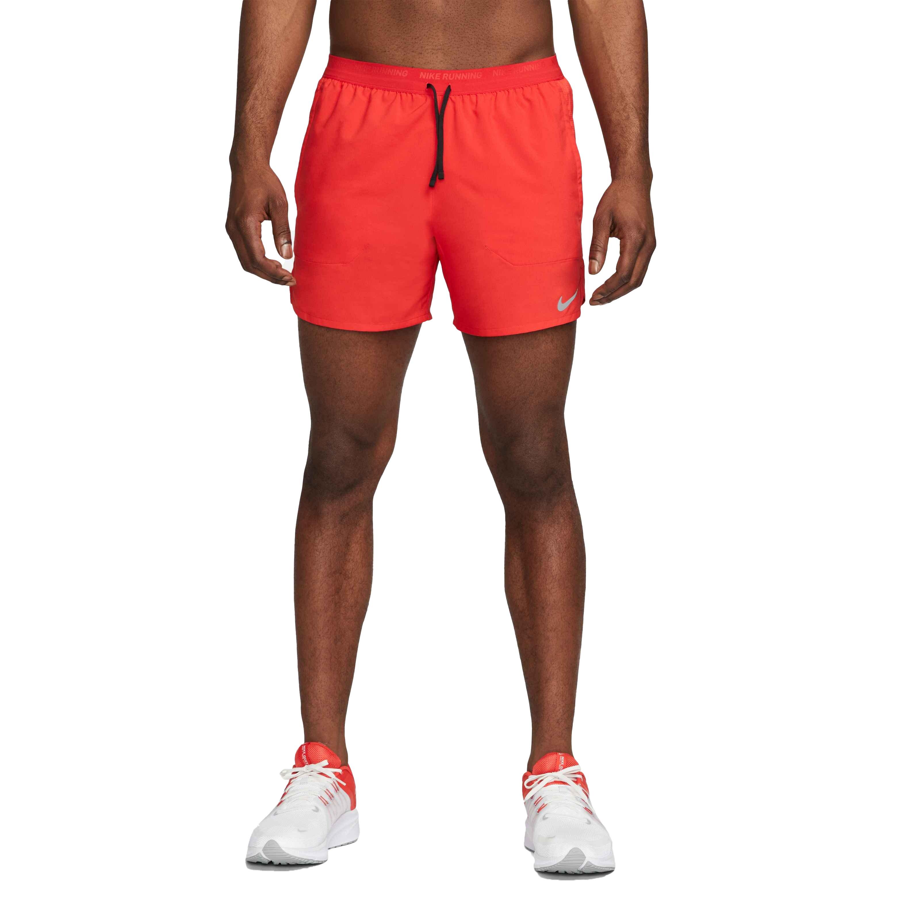 Nike Men's Dri-FIT Stride 5" Brief-Lined Running Shorts - RED Thumbnail View 3