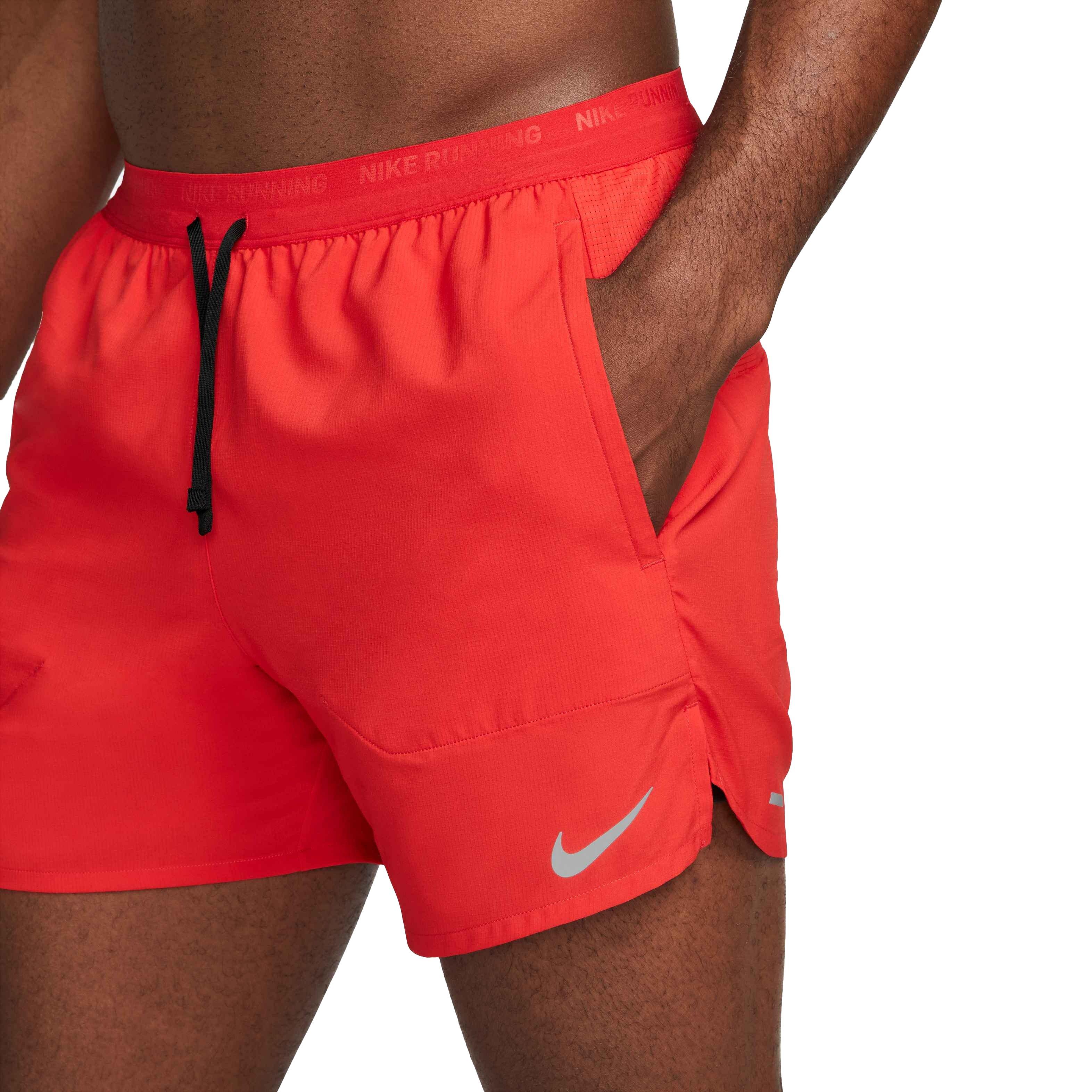 Nike Men's Dri-FIT Stride 5" Brief-Lined Running Shorts - RED Thumbnail View 4