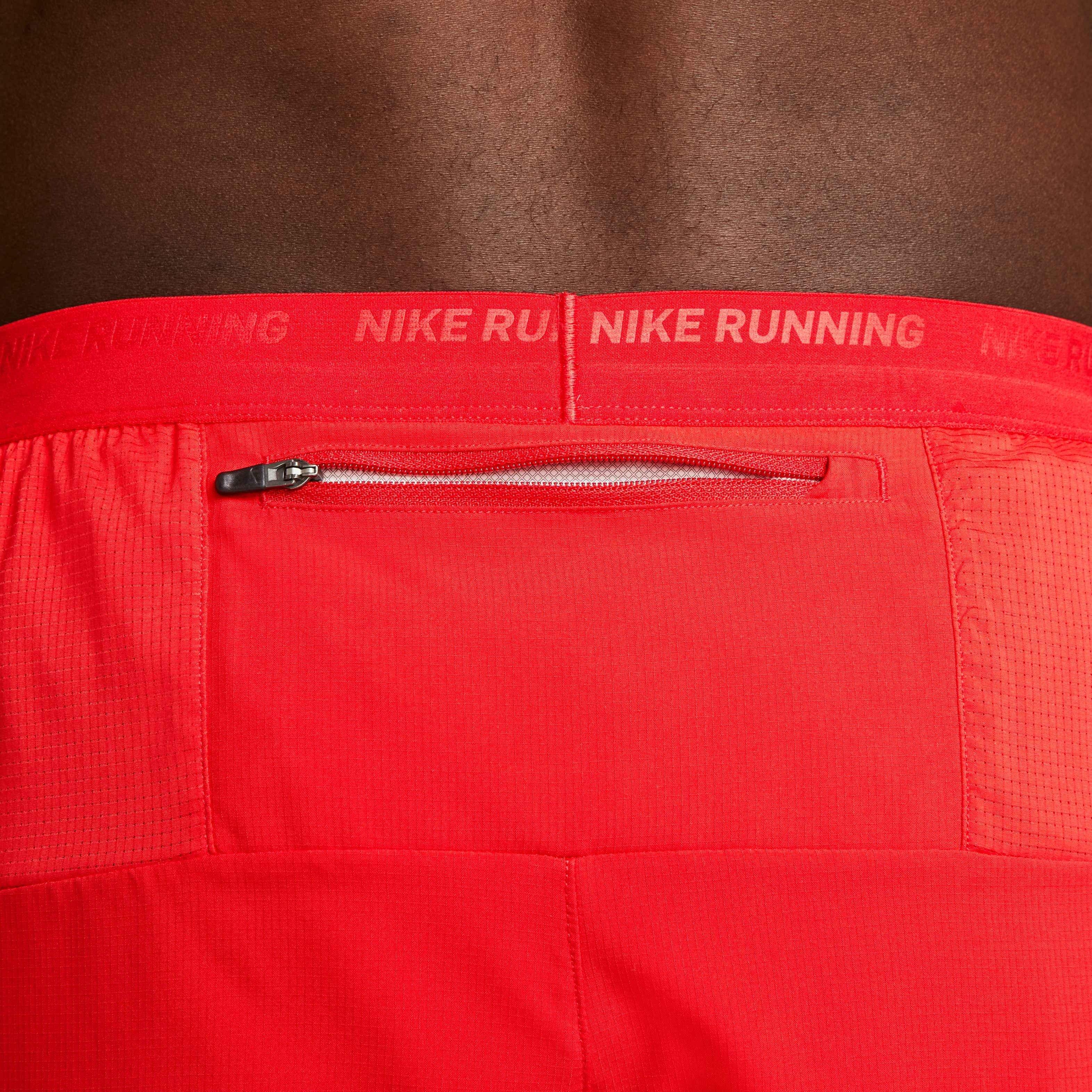 Nike Men's Dri-FIT Stride 5" Brief-Lined Running Shorts - RED Thumbnail View 5
