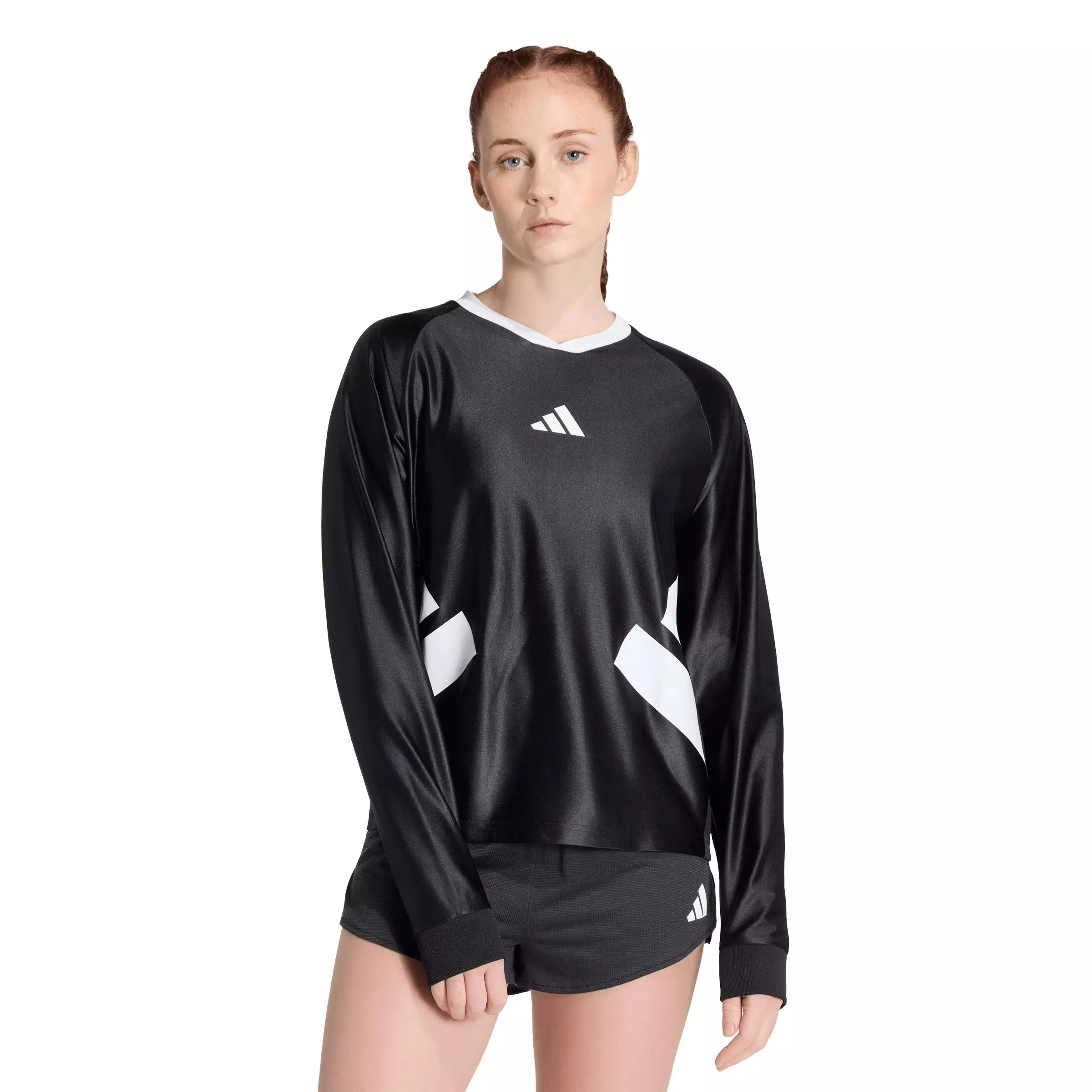 adidas Adult Running All Time Classics Long-Sleeve Tee -Black/White - BLACK/WHITE