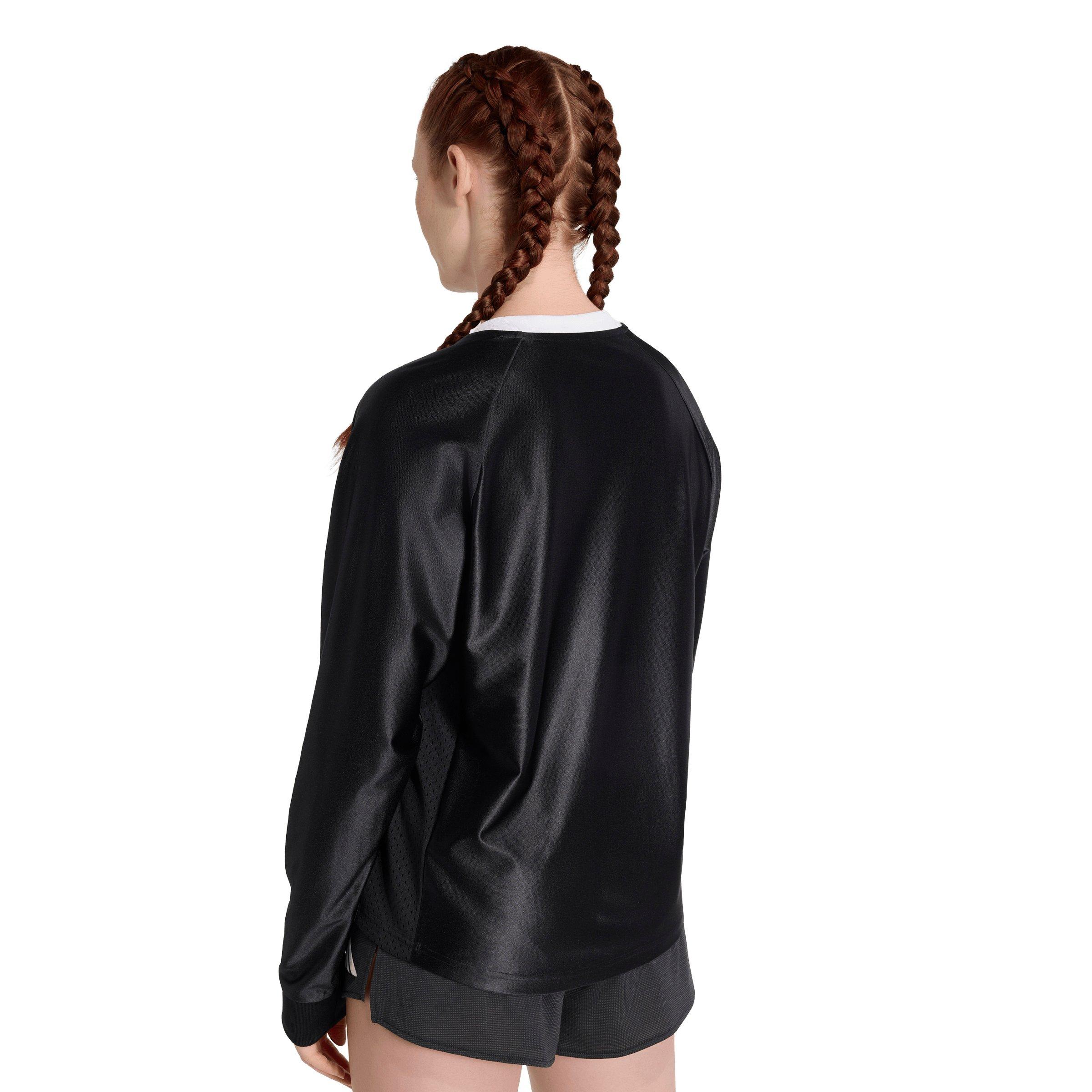 adidas Adult Running All Time Classics Long-Sleeve Tee - Black/White - BLACK/WHITE Thumbnail View 2