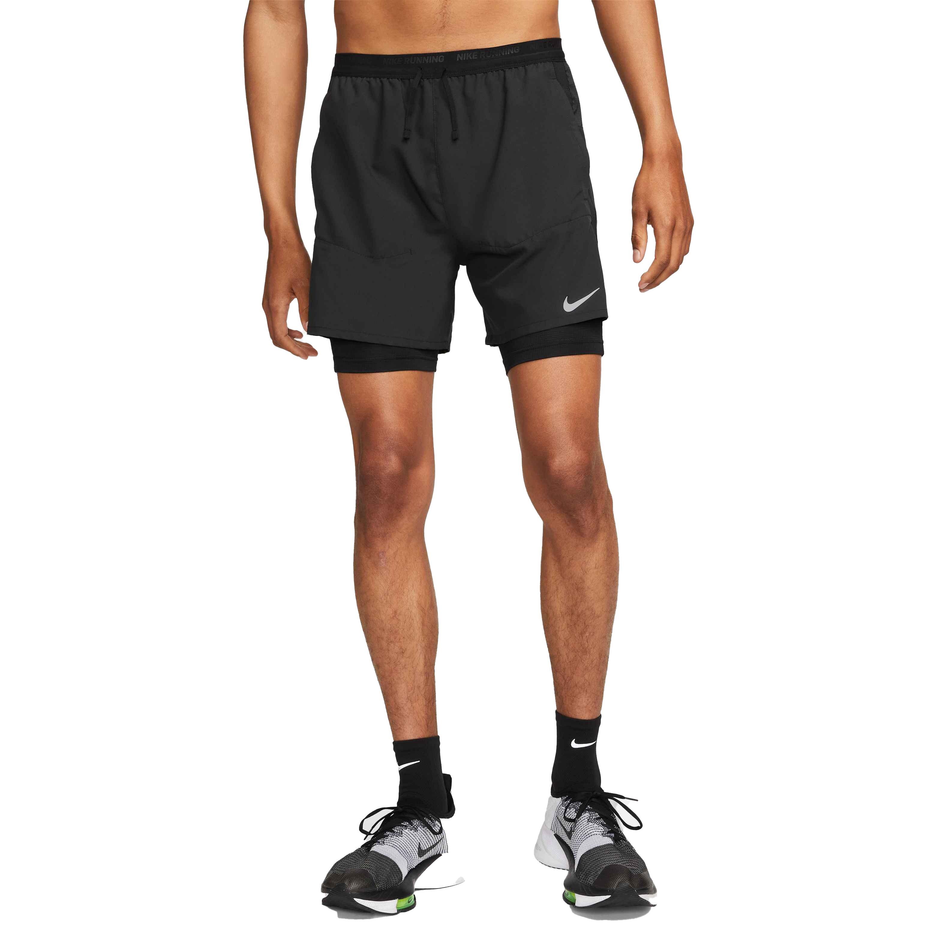 Nike Men's Dri-FIT Stride 5" 2-in-1 Running Shorts - BLACK Thumbnail View 3