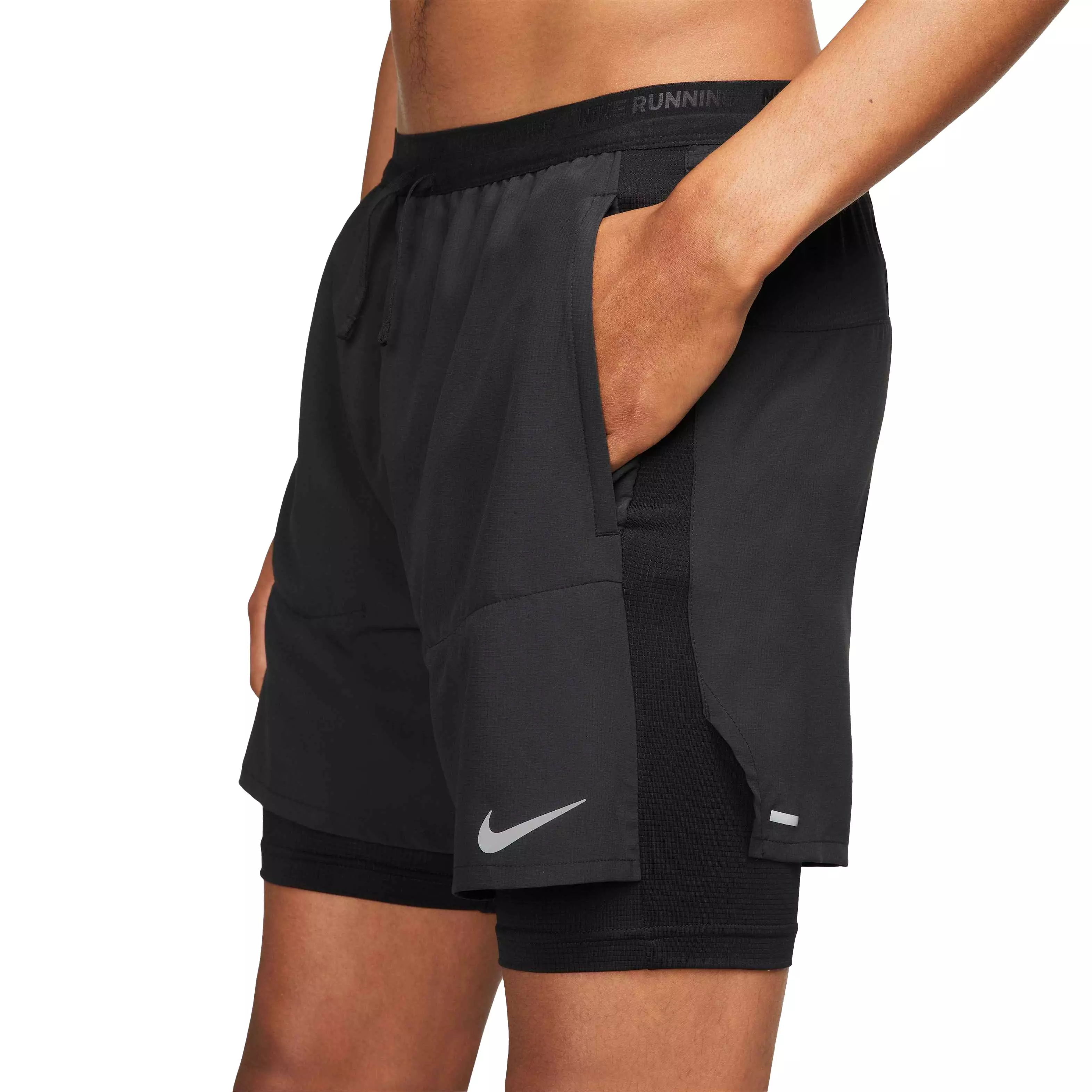 Nike Men's Dri-FIT Stride 5" 2-in-1 Running Shorts - BLACK
