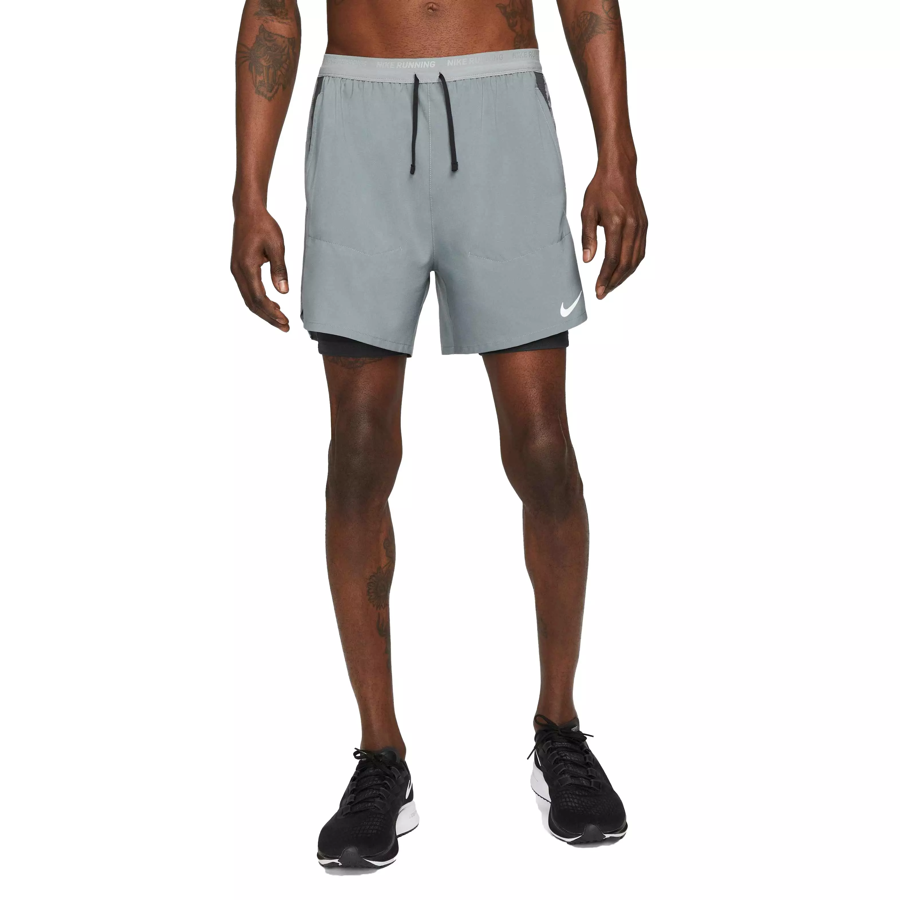 Nike Men's Dri-FIT Stride 5" 2-in-1 Running Shorts - GREY