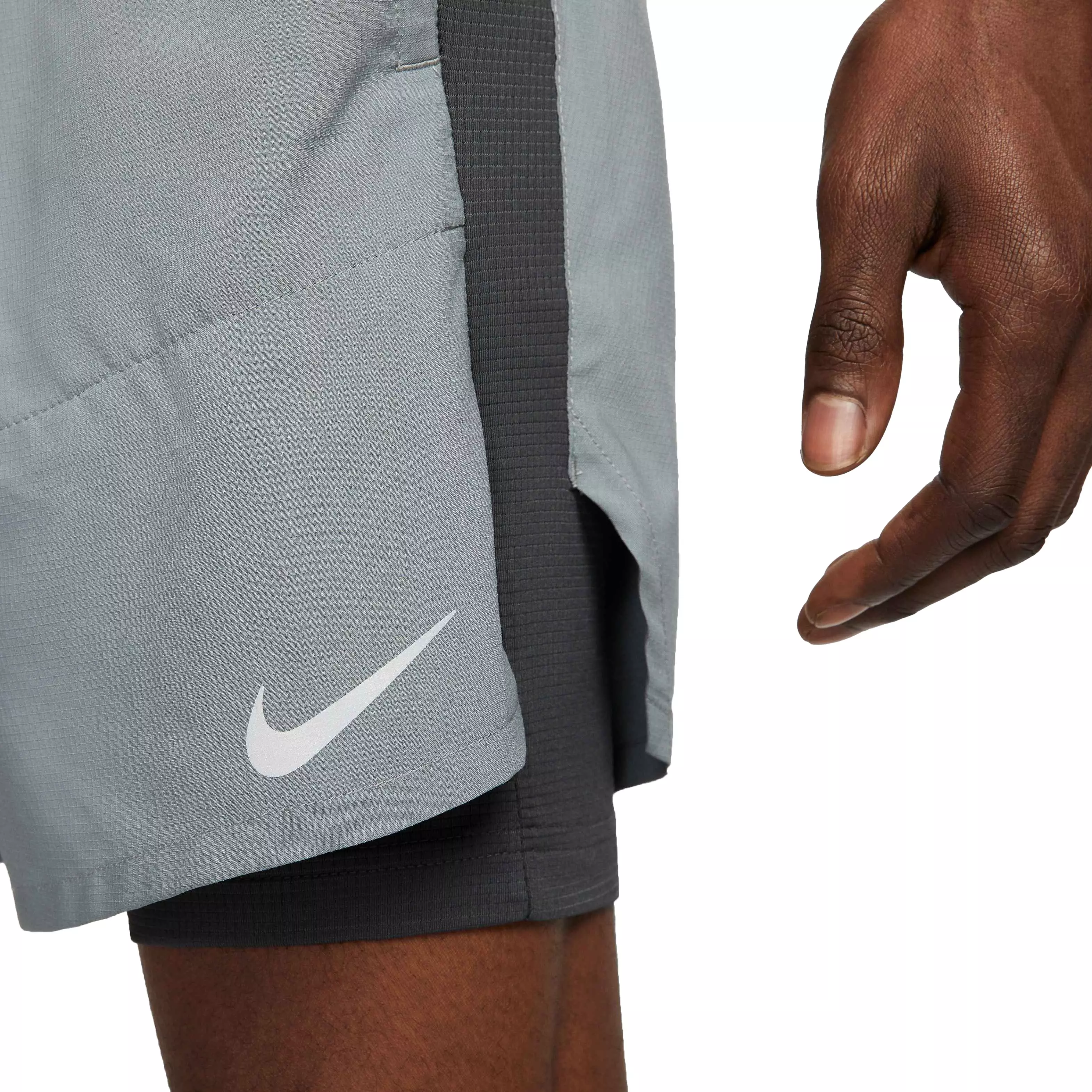 Nike Men's Dri-FIT Stride 5" 2-in-1 Running Shorts - GREY