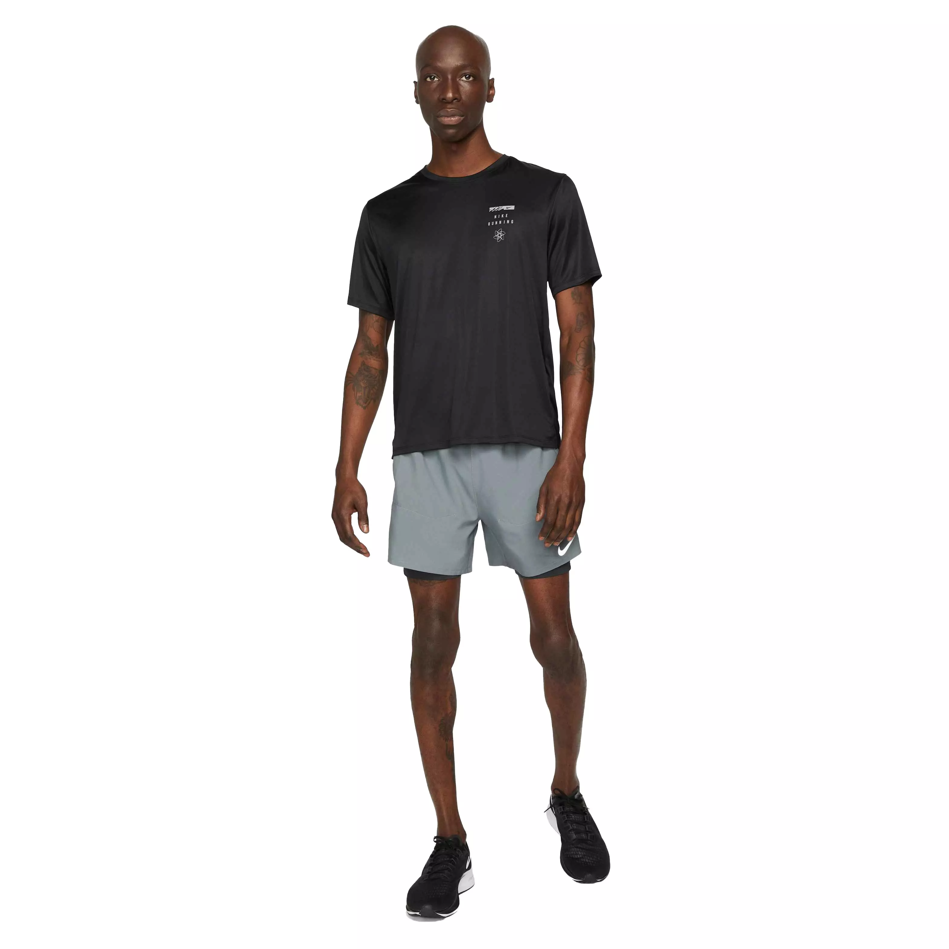 Nike Men's Dri-FIT Stride 5" 2-in-1 Running Shorts - GREY