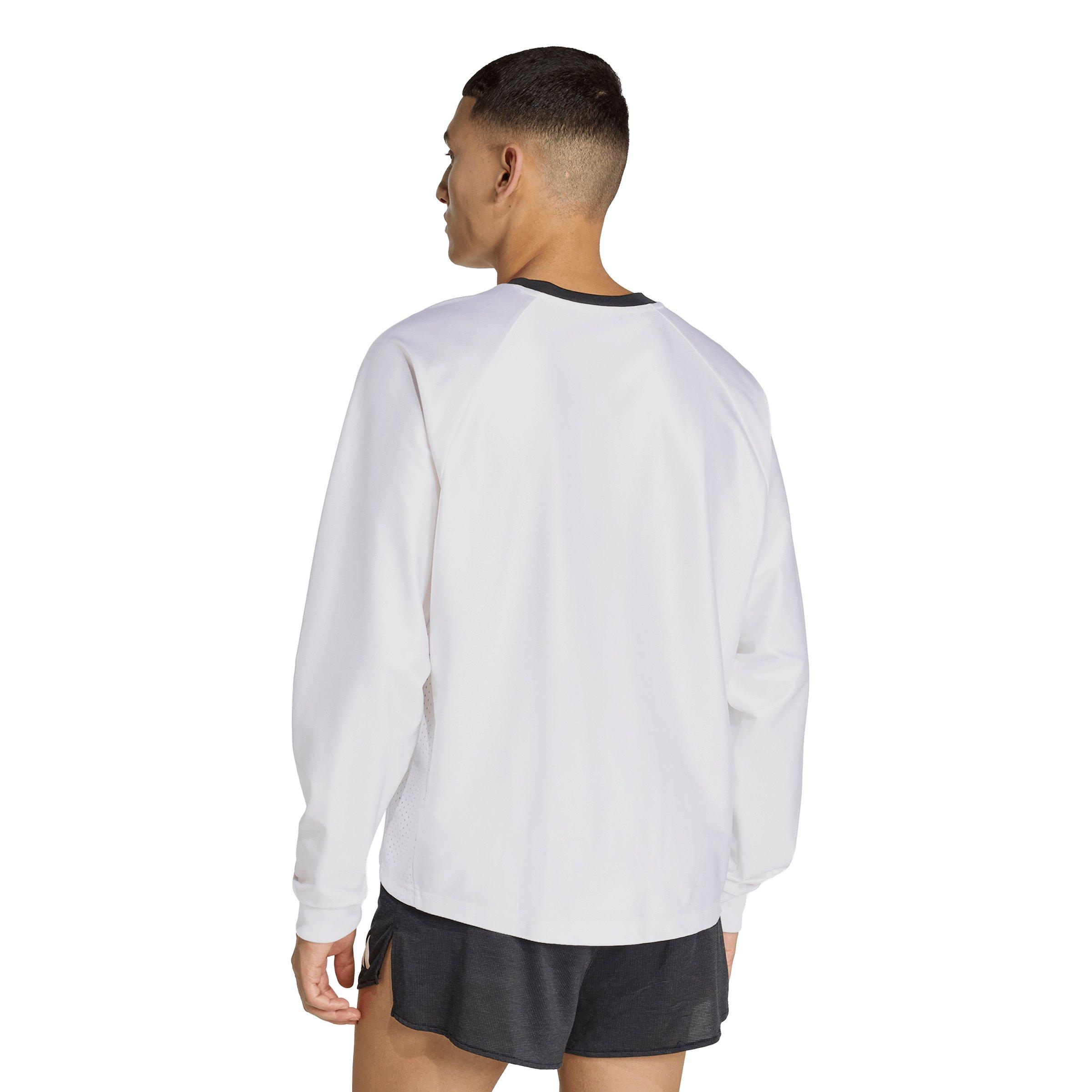 adidas Adult Running All Time Classics Long-Sleeve Tee - White/Black - WHITE/BLACK Thumbnail View 2