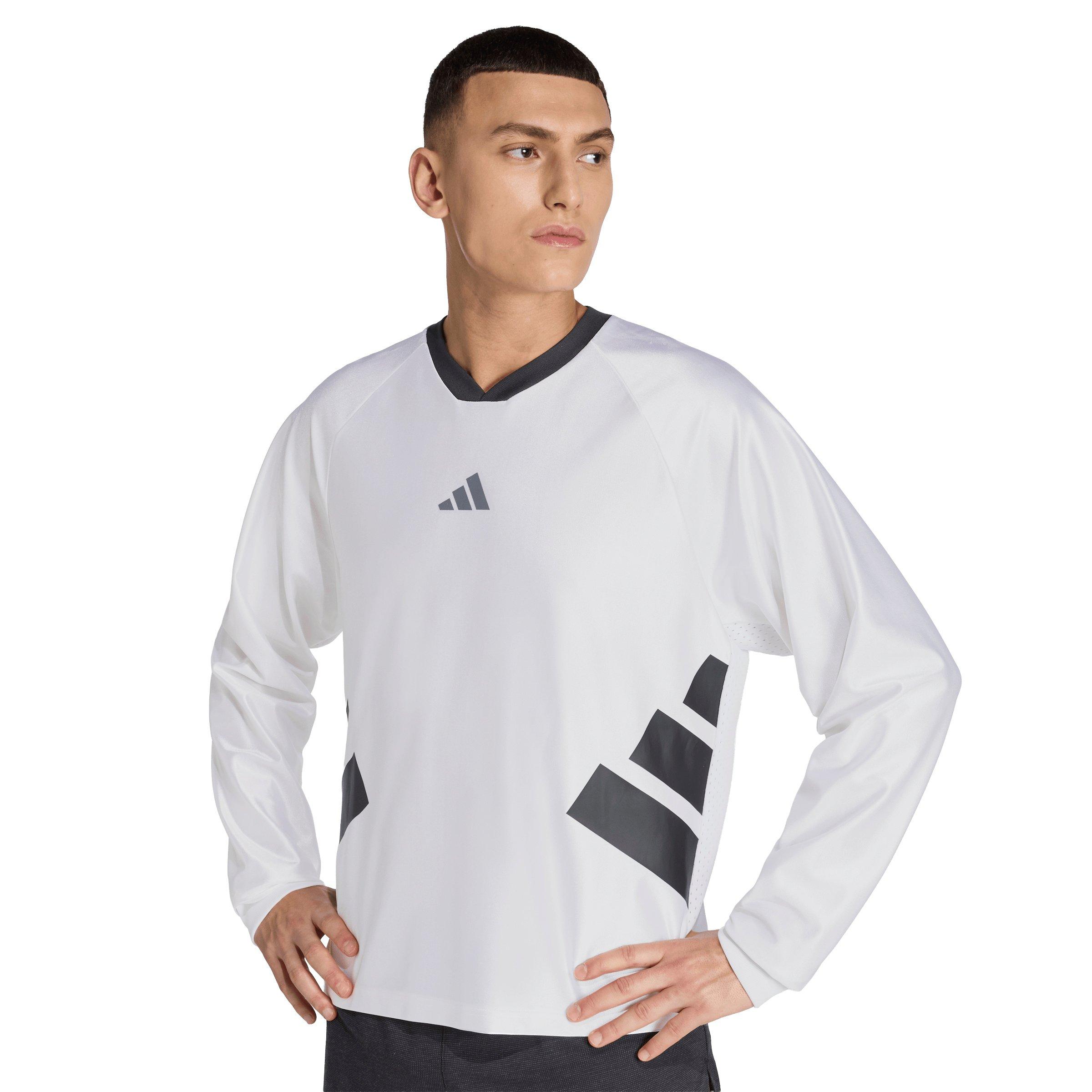 adidas Adult Running All Time Classics Long-Sleeve Tee - White/Black - WHITE/BLACK Thumbnail View 4