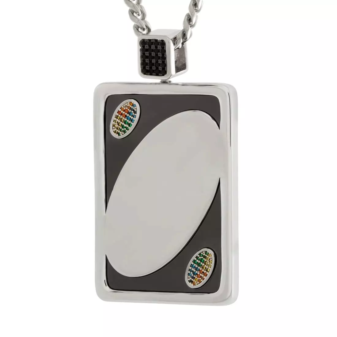 King Ice X Uno - Make Your Own Rules Necklace - White Gold - WHITE GOLD