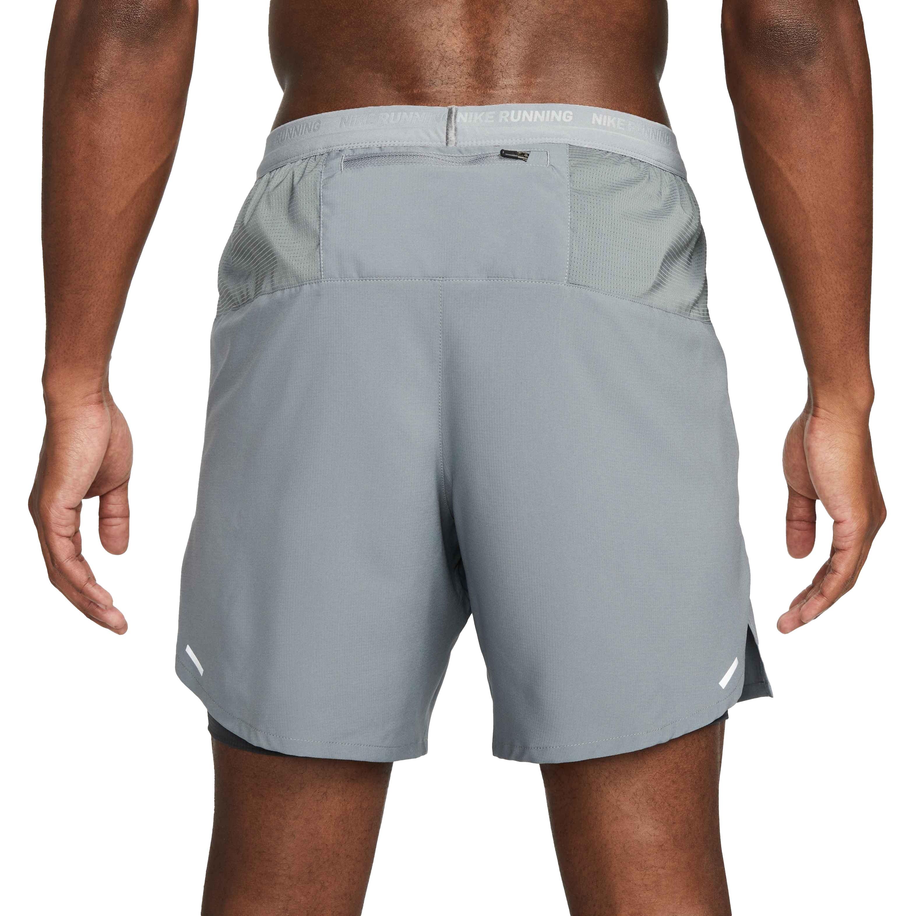 Nike Men's Dri-FIT Stride 7" 2-in-1 Running Shorts - GREY Thumbnail View 2