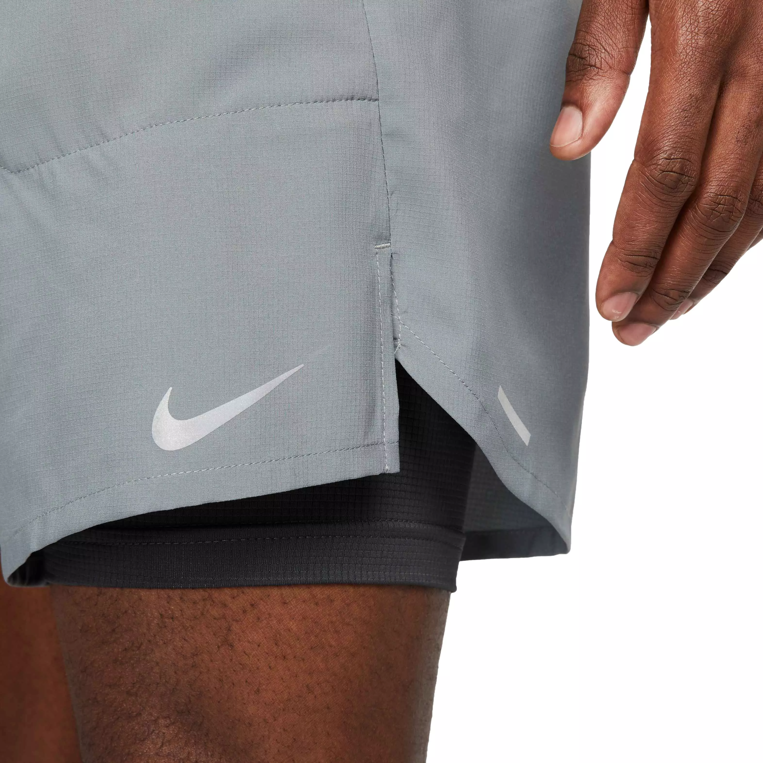 Nike Men's Dri-FIT Stride 7" 2-in-1 Running Shorts - GREY