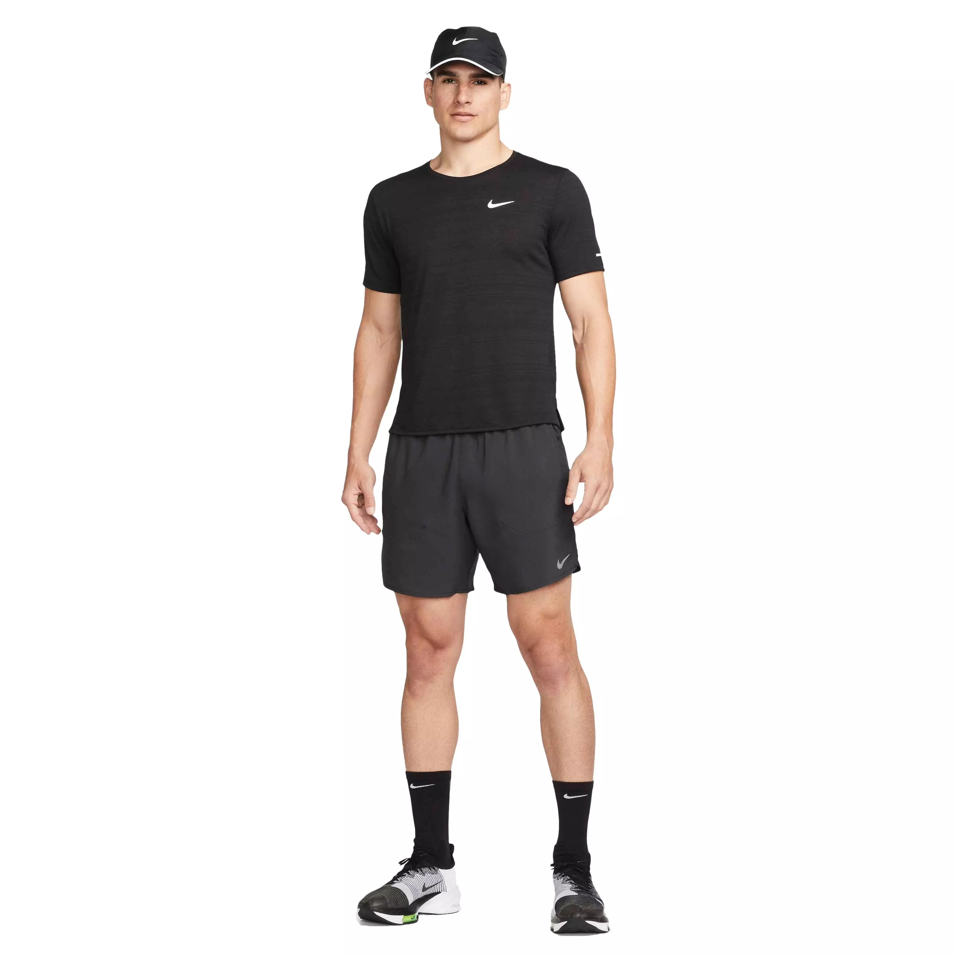 Nike Men's Dri-FIT Stride 7" Brief-Lined Running Shorts - BLACK