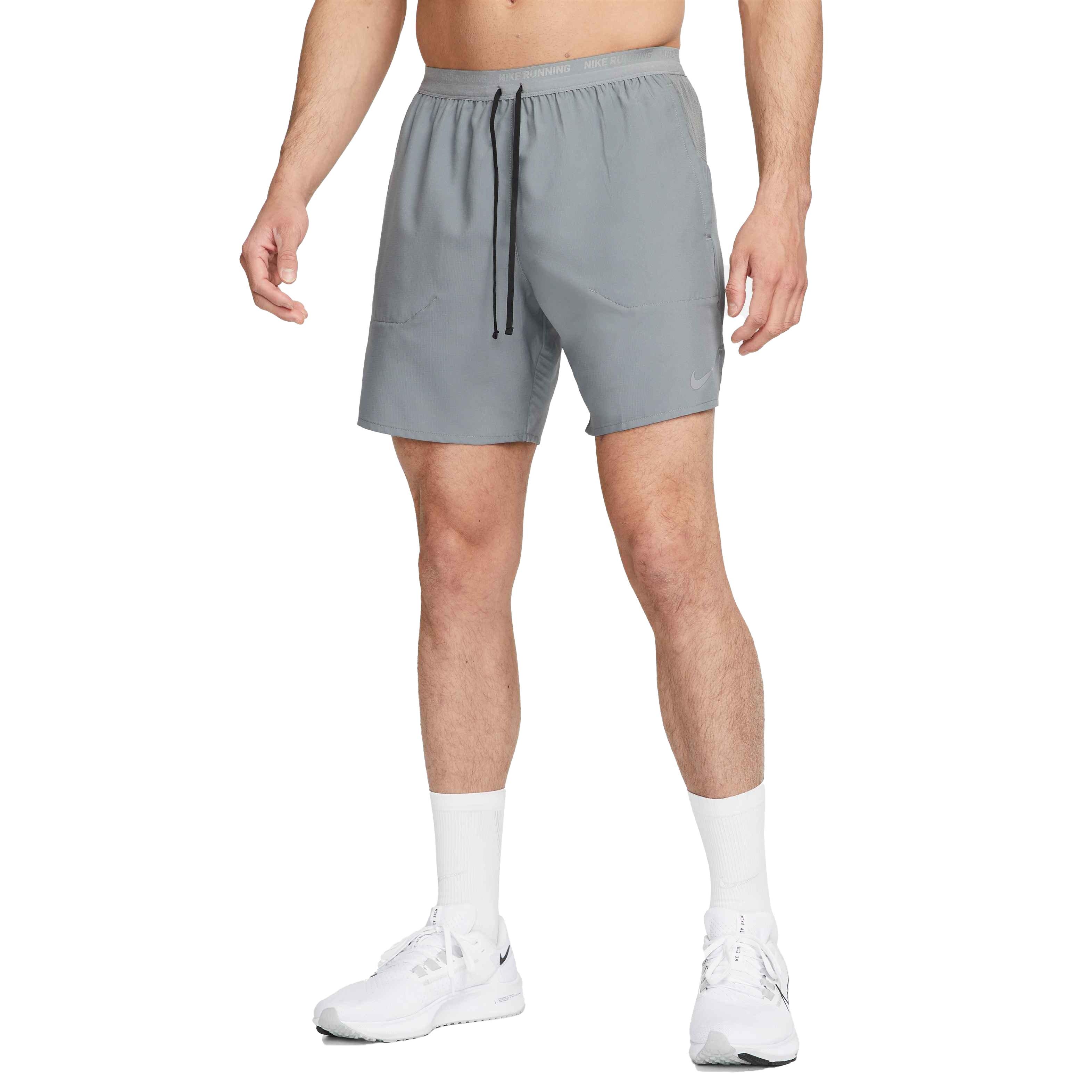 Nike Men's Dri-FIT Stride 7" Brief-Lined Running Shorts - GREY Thumbnail View 3