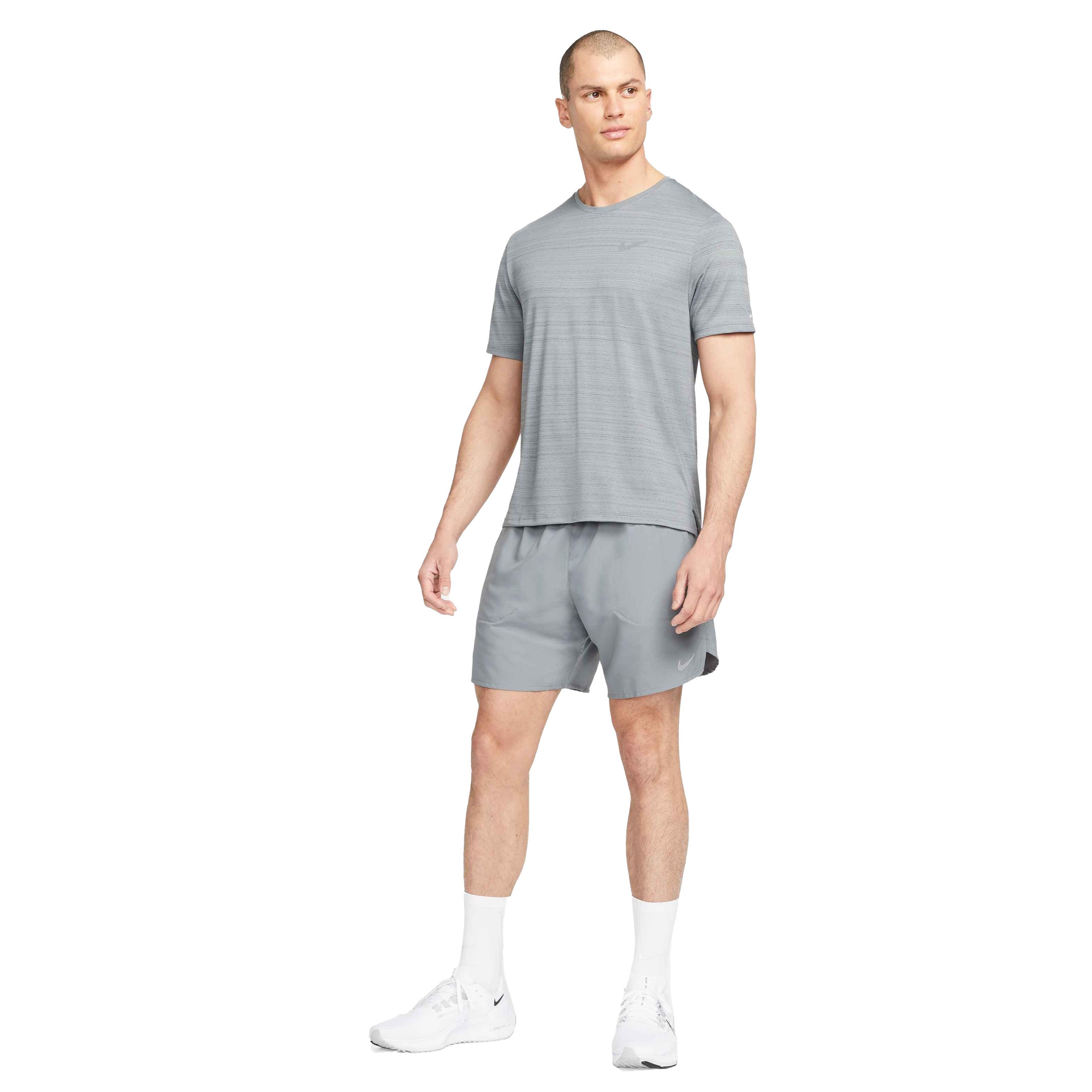 Nike Men's Dri-FIT Stride 7" Brief-Lined Running Shorts - GREY Thumbnail View 7