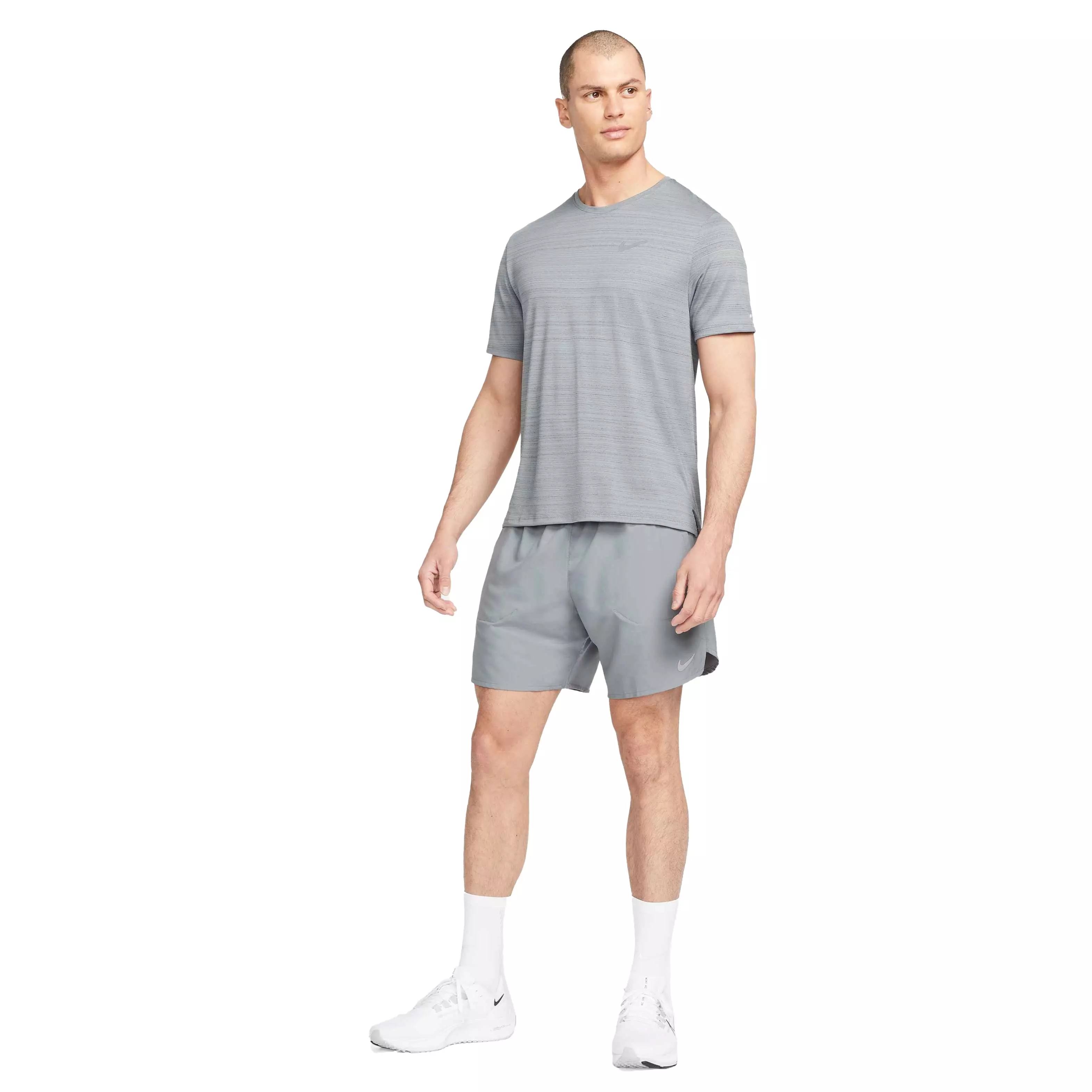 Nike Men's Dri-FIT Stride 7" Brief-Lined Running Shorts - GREY