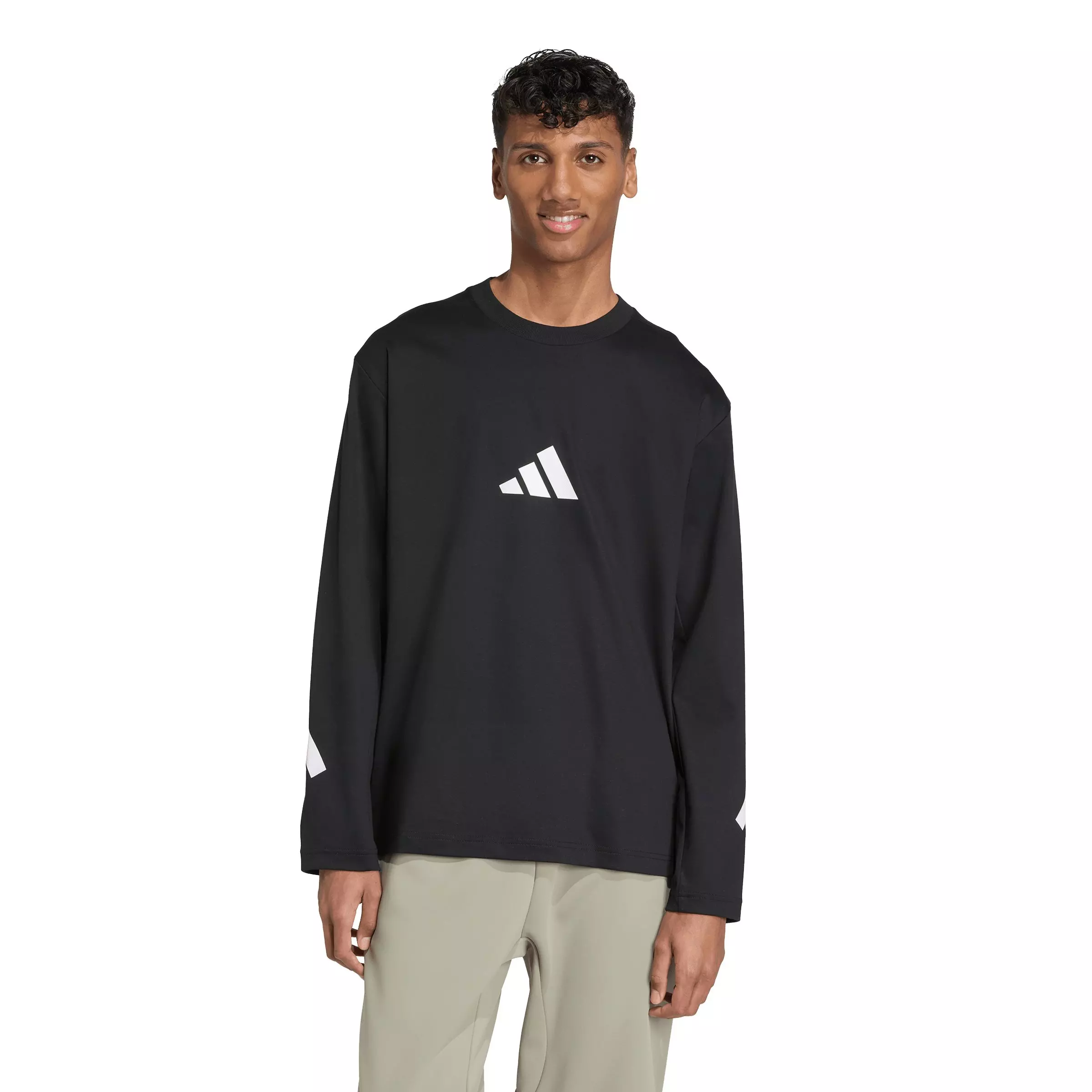 adidas Men's Z.N.E. Long Sleeve Tee -Black/White - BLACK/WHITE