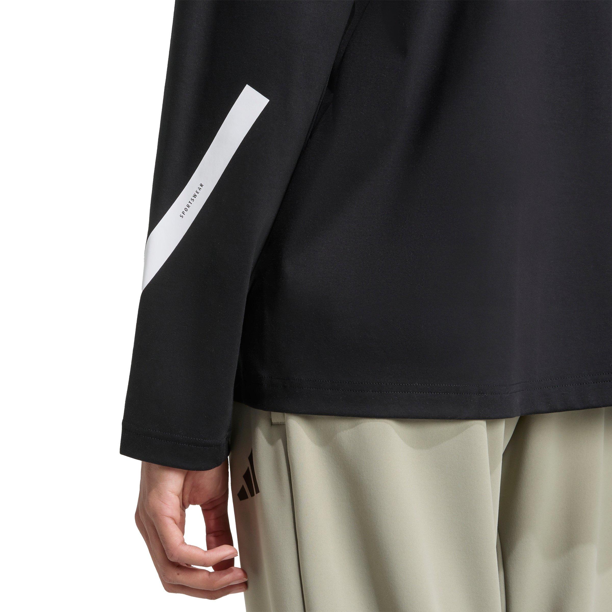 adidas Men's Z.N.E. Long Sleeve Tee -Black/White - BLACK/WHITE Thumbnail View 3