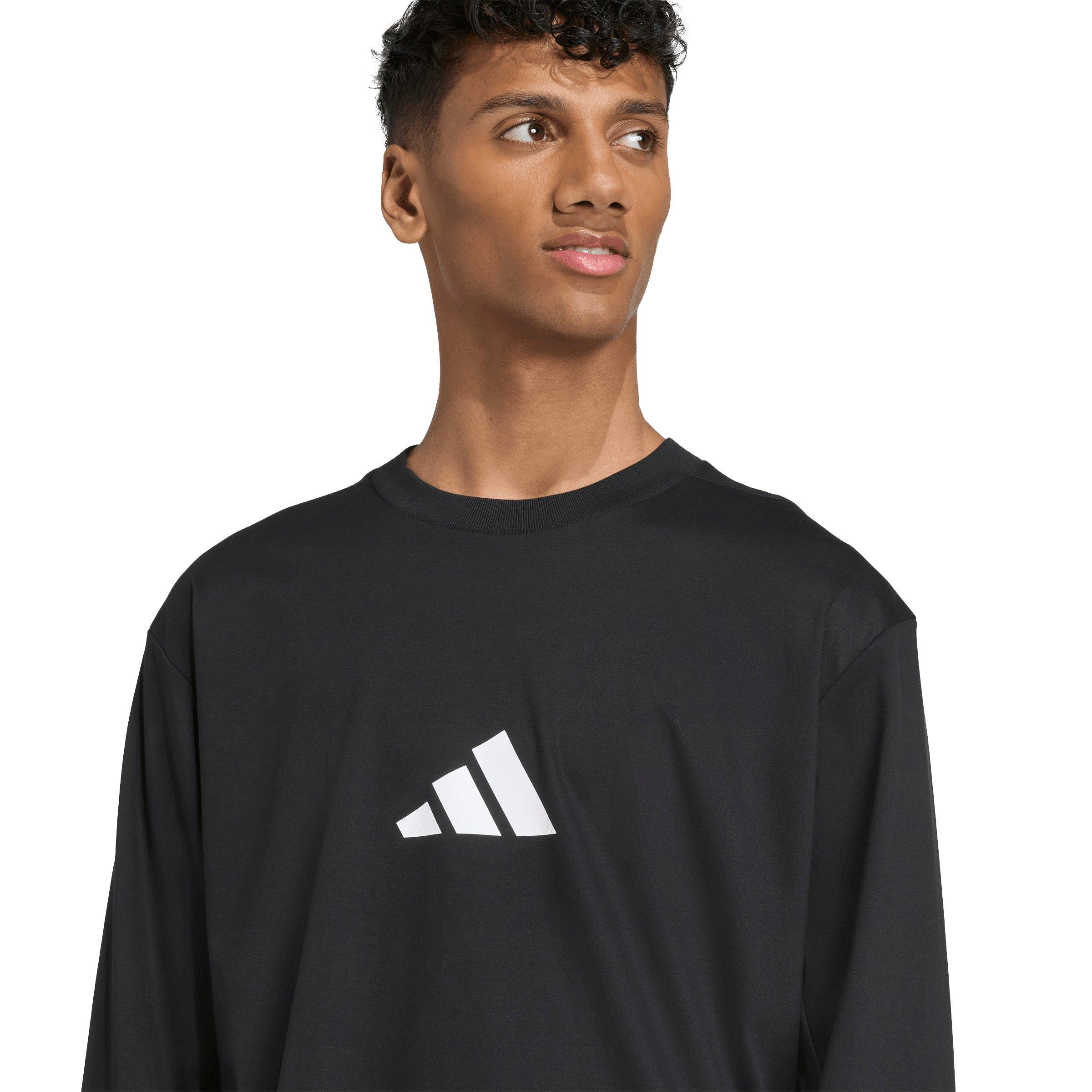 adidas Men's Z.N.E. Long Sleeve Tee - Black/White - BLACK/WHITE Thumbnail View 4