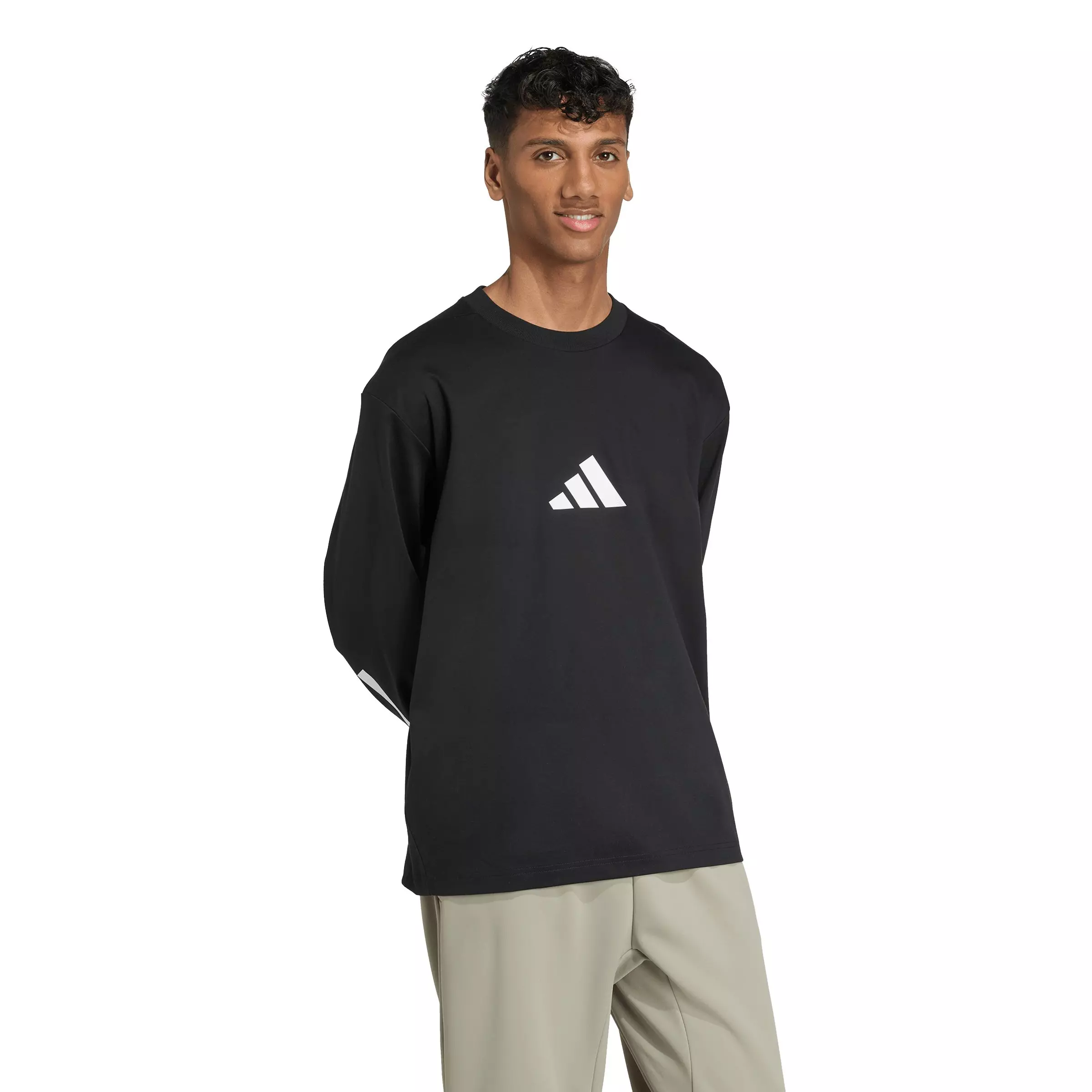 adidas Men's Z.N.E. Long Sleeve Tee - Black/White - BLACK/WHITE