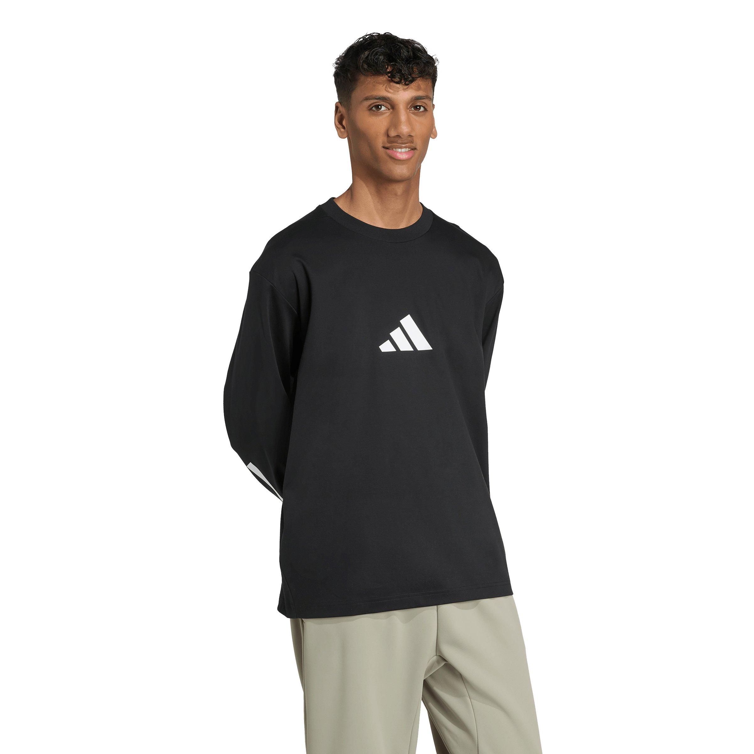 adidas Men's Z.N.E. Long Sleeve Tee -Black/White - BLACK/WHITE Thumbnail View 5