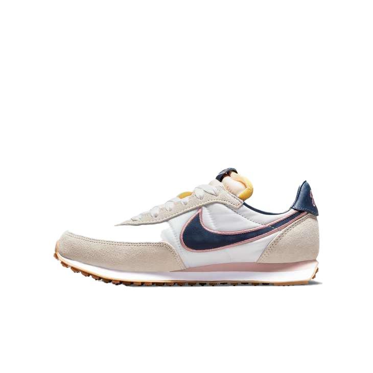Nike Waffle Trainer 2 SE "White/Midnight Navy/Pink Glaze" Grade School Boys' Shoe - WHITE/NAVY Thumbnail View 2