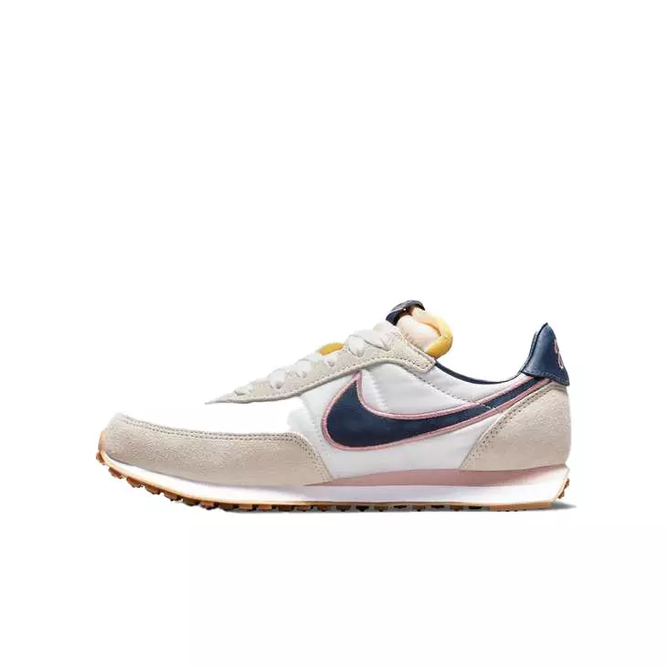 Nike Waffle Trainer 2 SE "White/Midnight Navy/Pink Glaze" Grade School Boys' Shoe - WHITE/NAVY