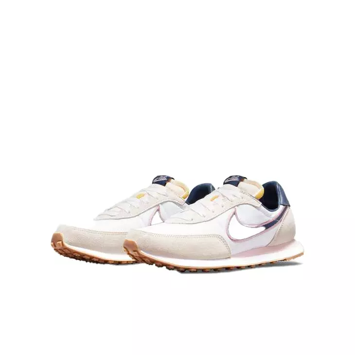 Nike Waffle Trainer 2 SE "White/Midnight Navy/Pink Glaze" Grade School Boys' Shoe - WHITE/NAVY