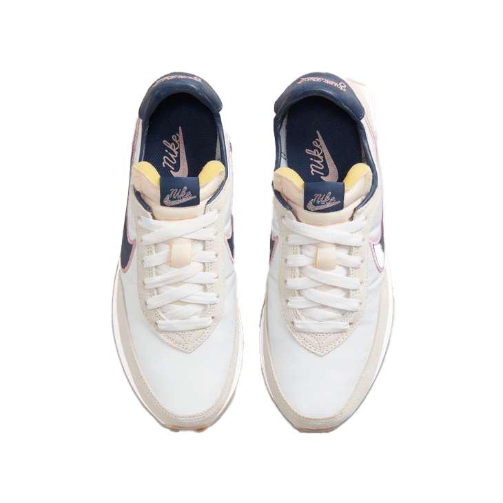 Nike Waffle Trainer 2 SE "White/Midnight Navy/Pink Glaze" Grade School Boys' Shoe - WHITE/NAVY Thumbnail View 4