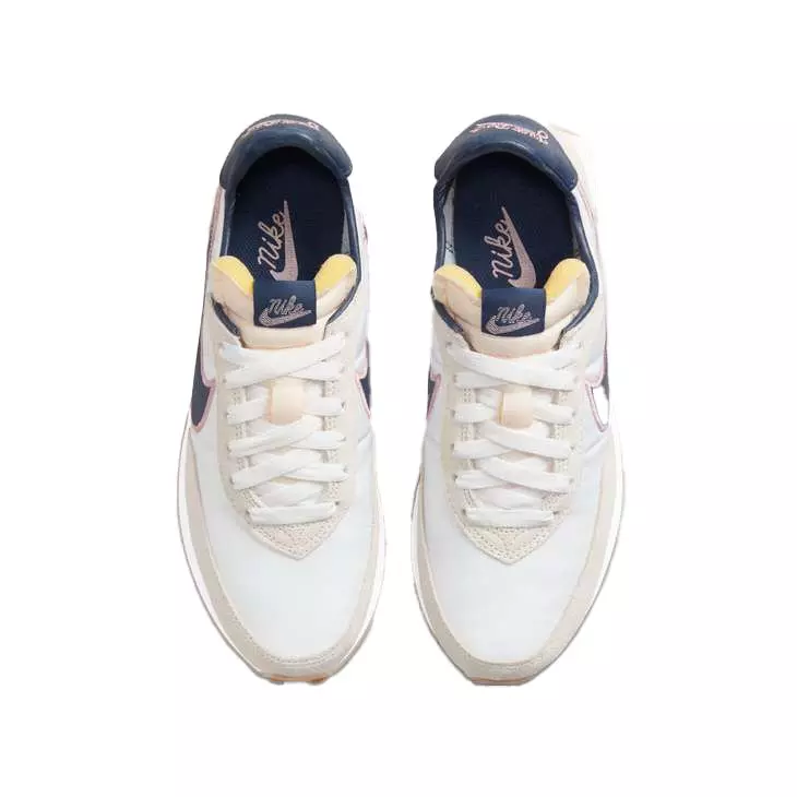 Nike Waffle Trainer 2 SE "White/Midnight Navy/Pink Glaze" Grade School Boys' Shoe - WHITE/NAVY