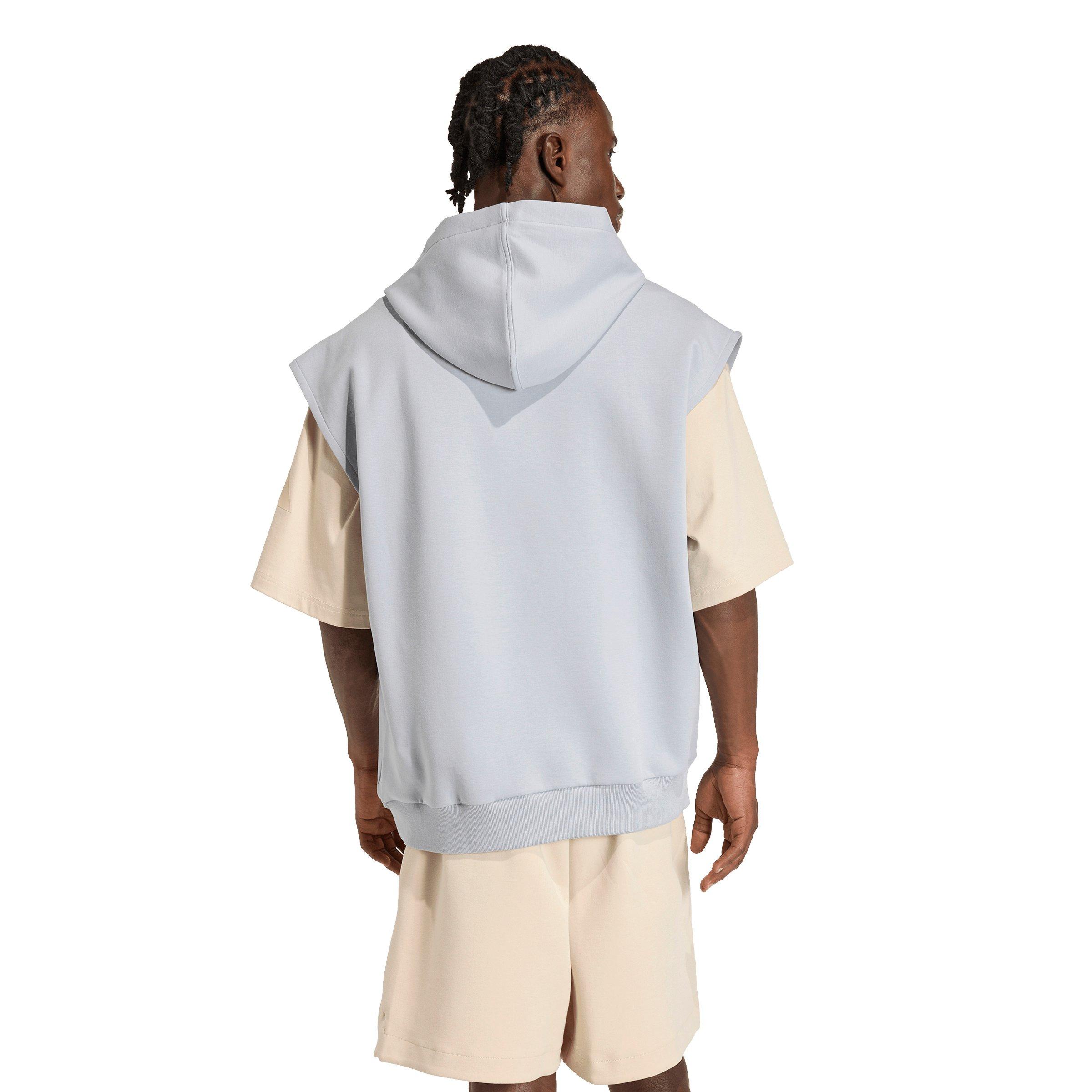 adidas Men's Soft Lux Hooded Vest-Silver - SILVER Thumbnail View 2