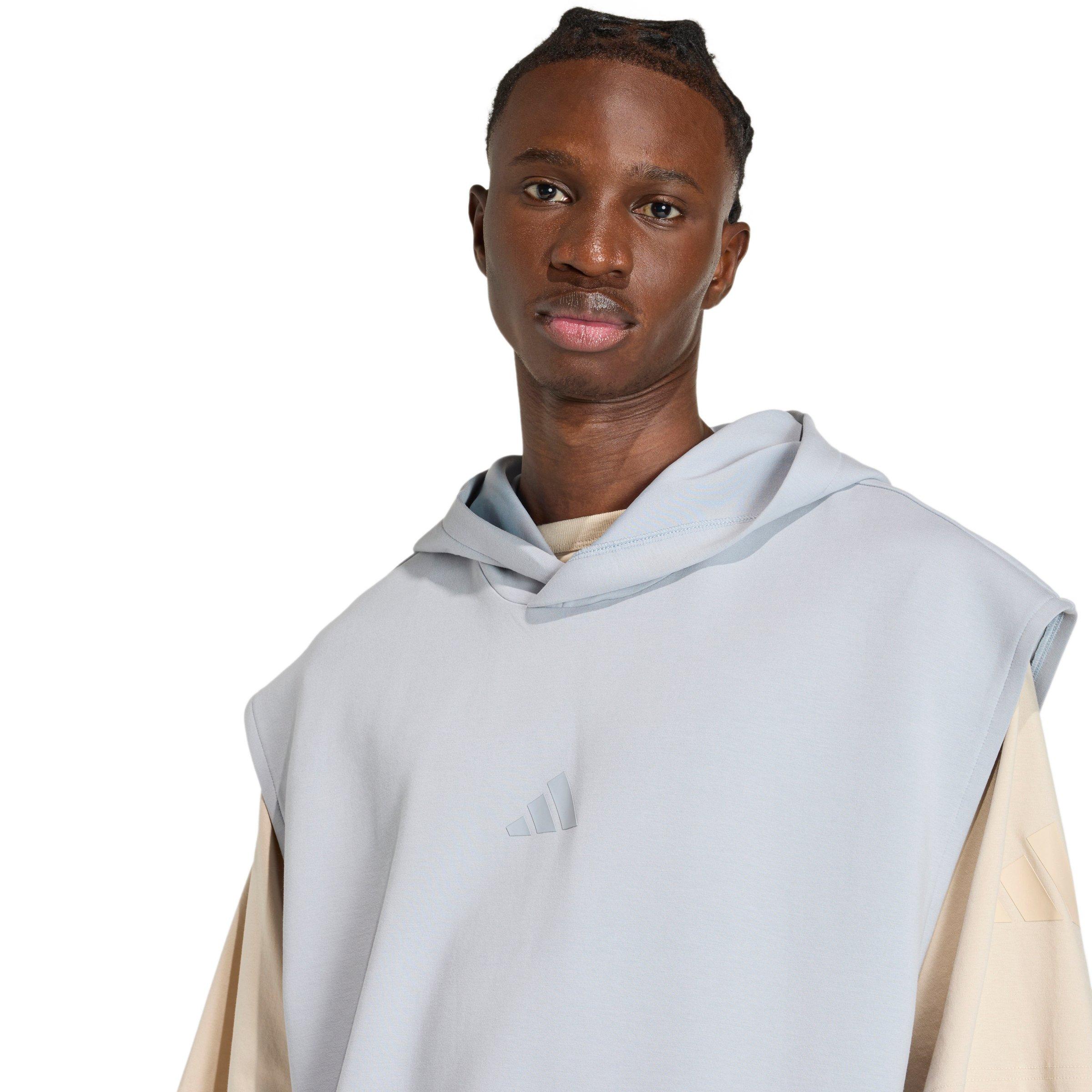 adidas Men's Soft Lux Hooded Vest-Silver - SILVER Thumbnail View 3