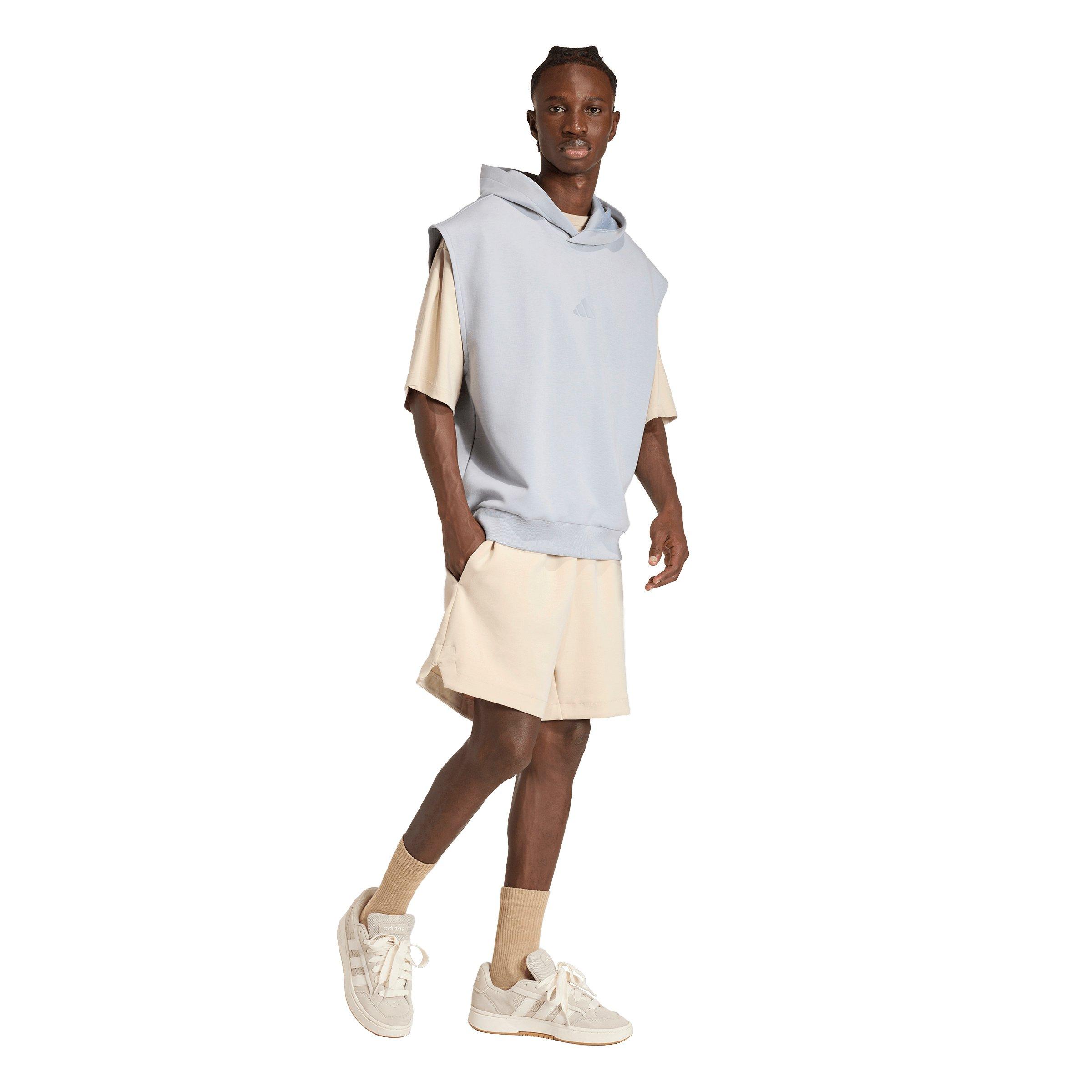 adidas Men's Soft Lux Hooded Vest-Silver - SILVER Thumbnail View 1