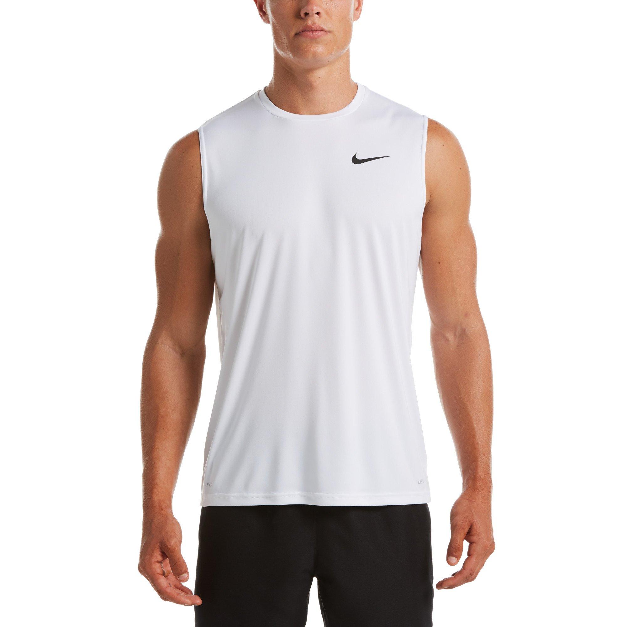 Nike Men's Essential Sleeveless Hydroguard Shirt -White - WHITE Thumbnail View 1