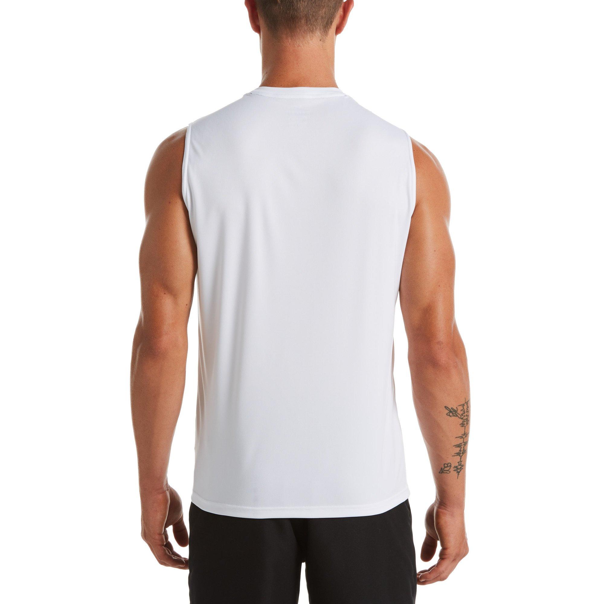 Nike Men's Essential Sleeveless Hydroguard Shirt -White - WHITE Thumbnail View 2