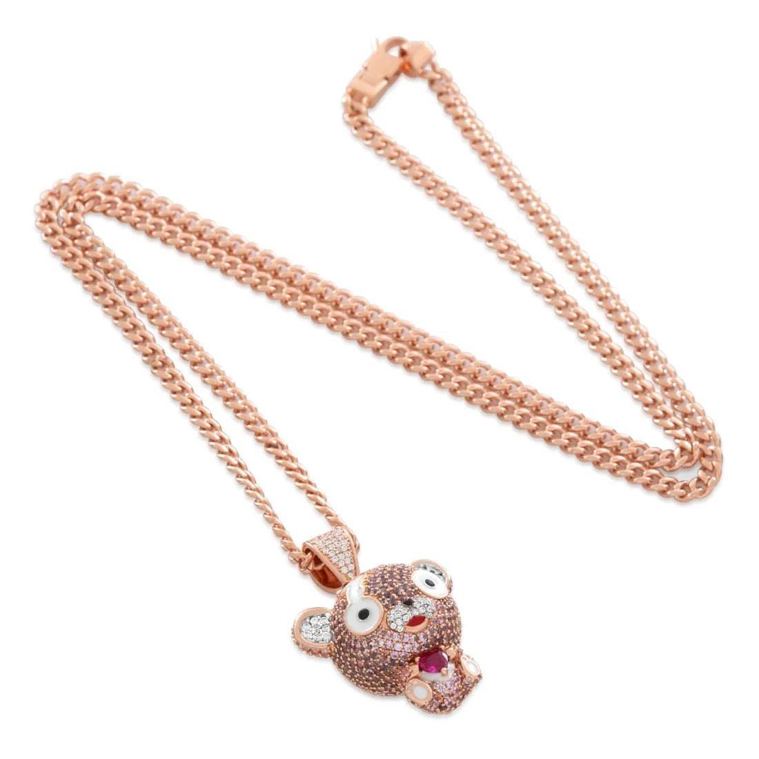 King Ice X Fortnite - Cuddlebear Cutie Necklace - Rose Gold - ROSE GOLD