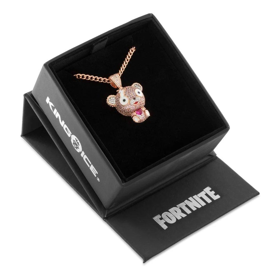 King Ice X Fortnite - Cuddlebear Cutie Necklace - Rose Gold - ROSE GOLD