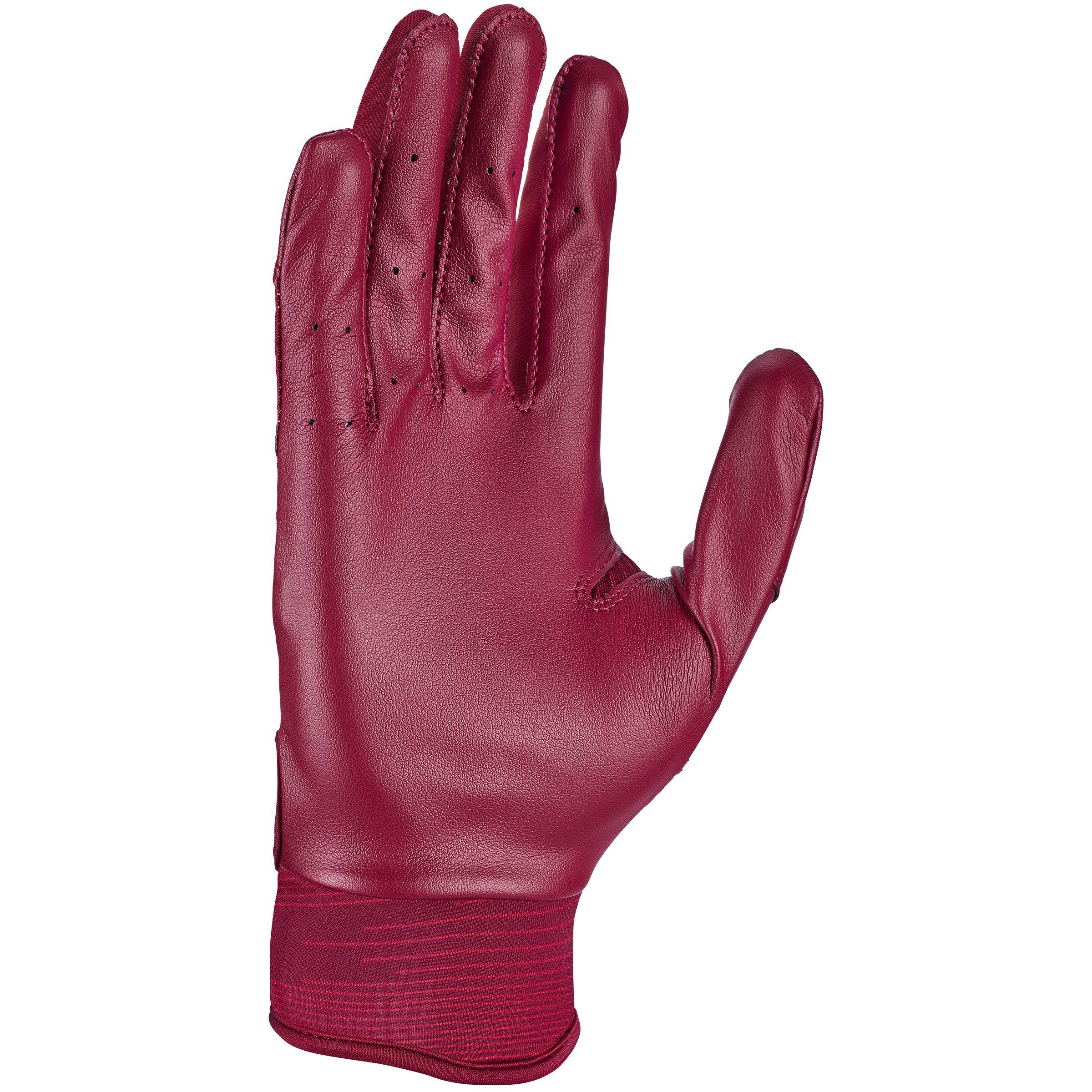 Nike Youth Alpha Huarache Edge Baseball Batting Gloves - CRIMSON/WHITE Thumbnail View 2